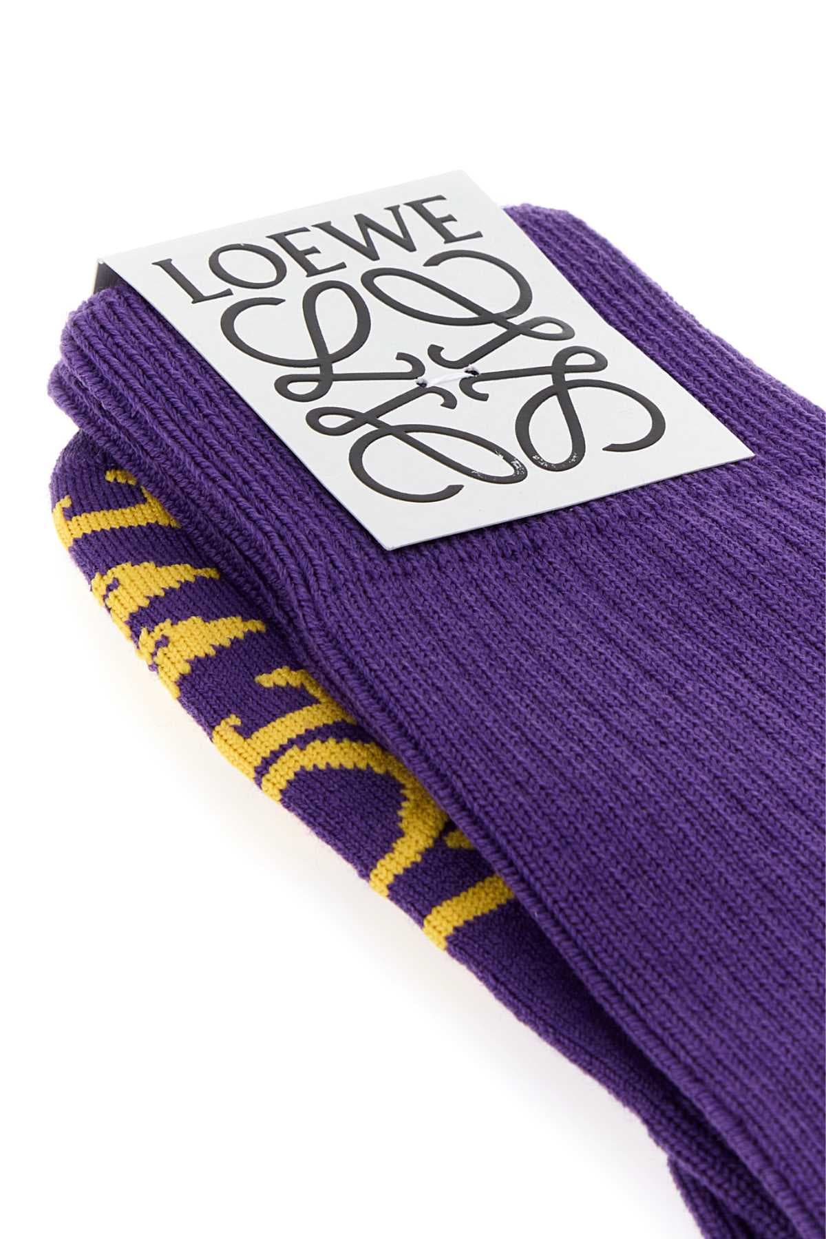 Purple stretch wool blend socks - мініатюра 2