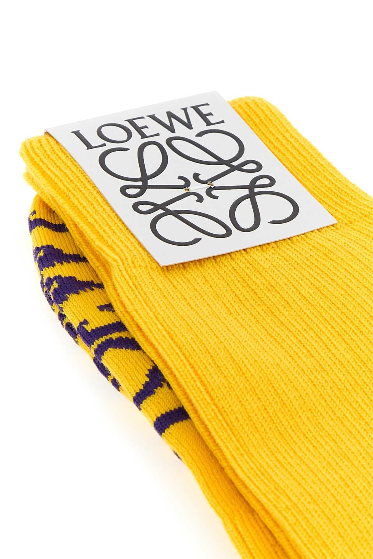 Yellow stretch wool blend socks - мініатюра 2