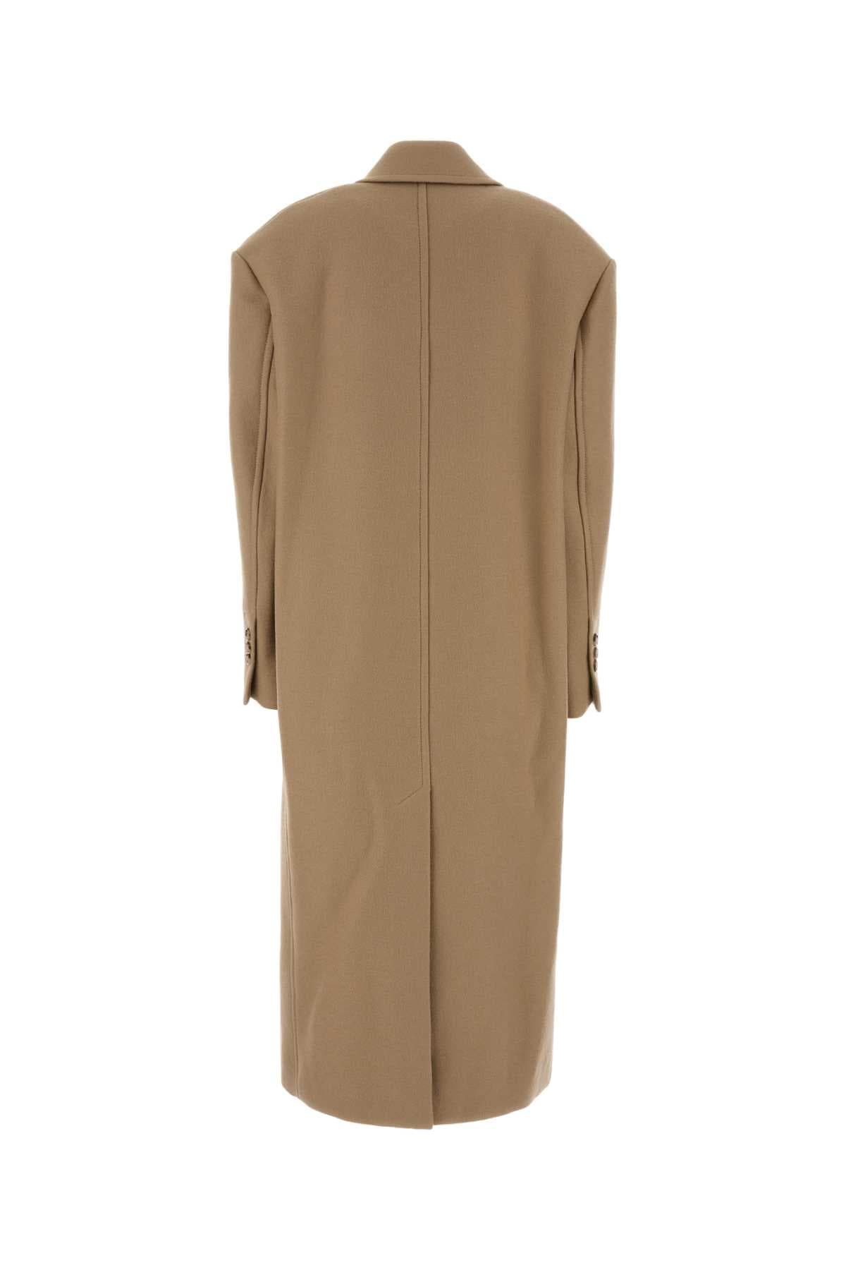 Beige wool coat - мініатюра 2