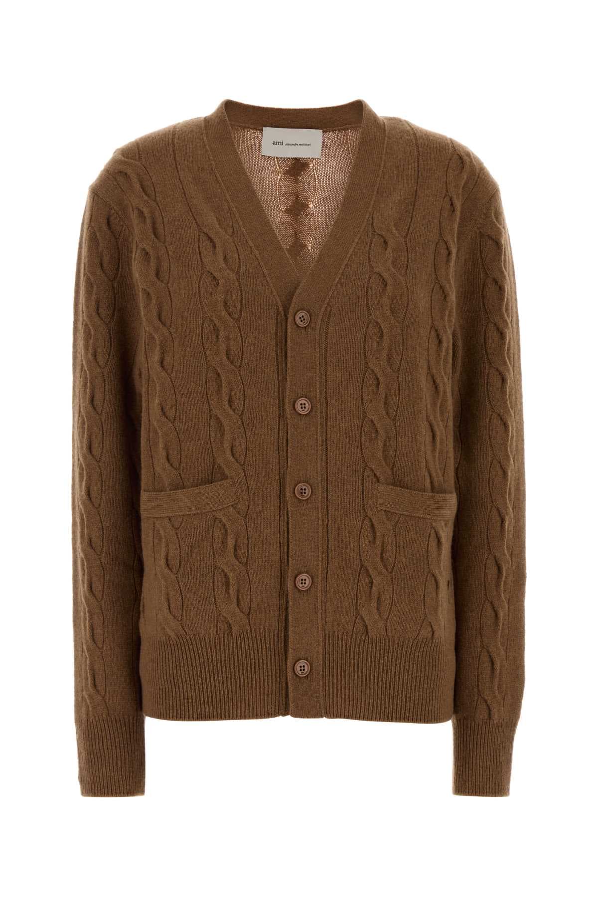 Brown wool cardigan