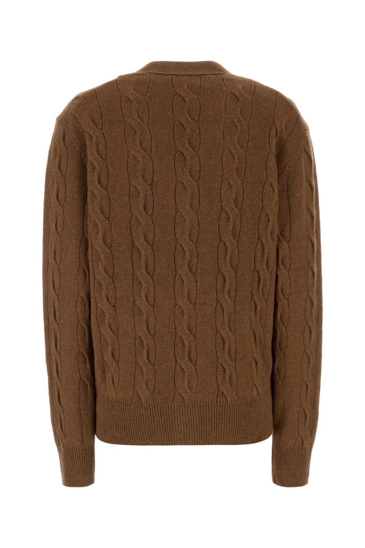Brown wool cardigan - мініатюра 2