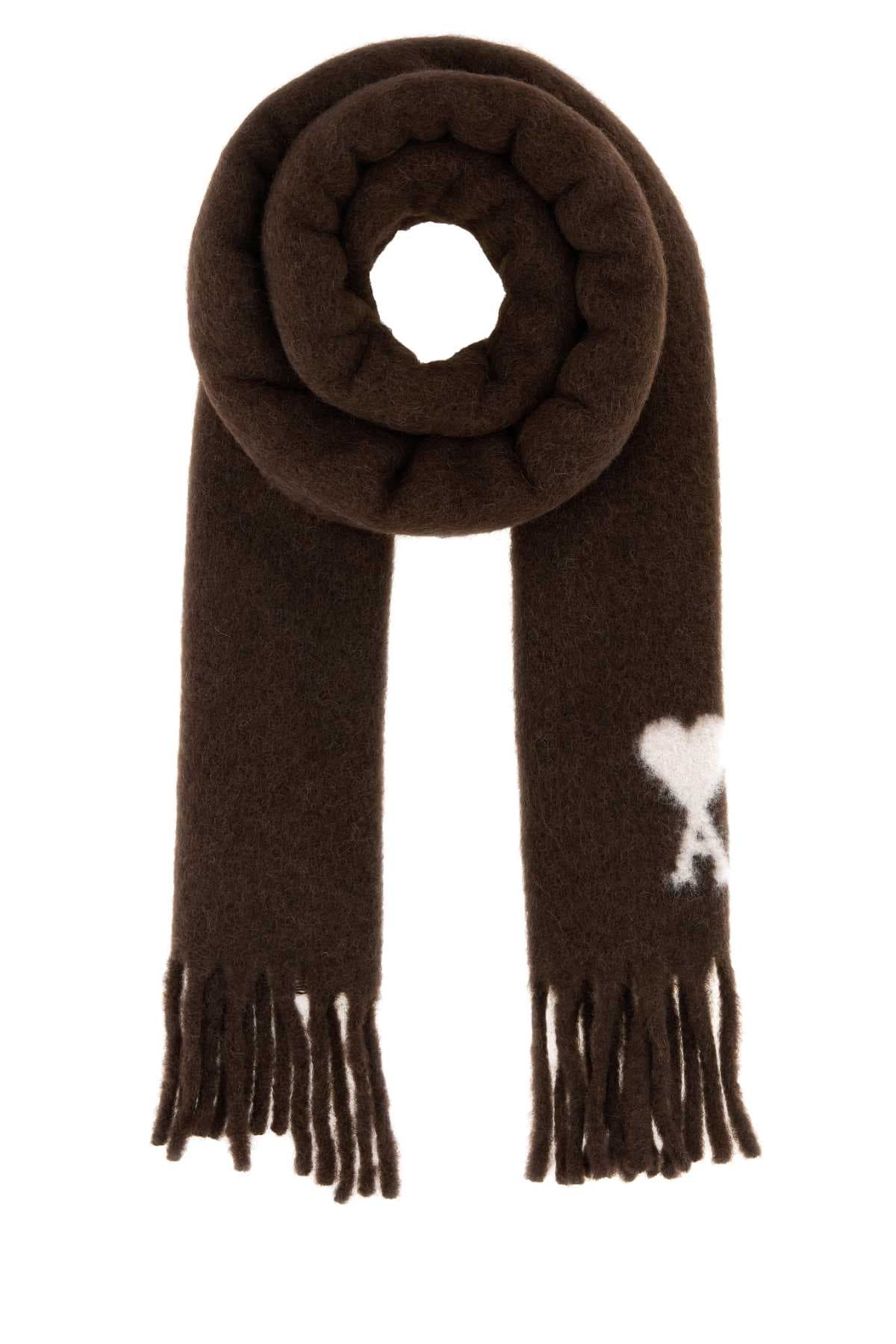 Dark brown alpaca blend scarf