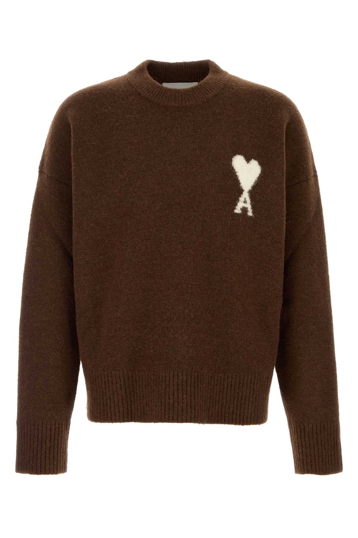 Chocolate stretch alpaca blend sweater