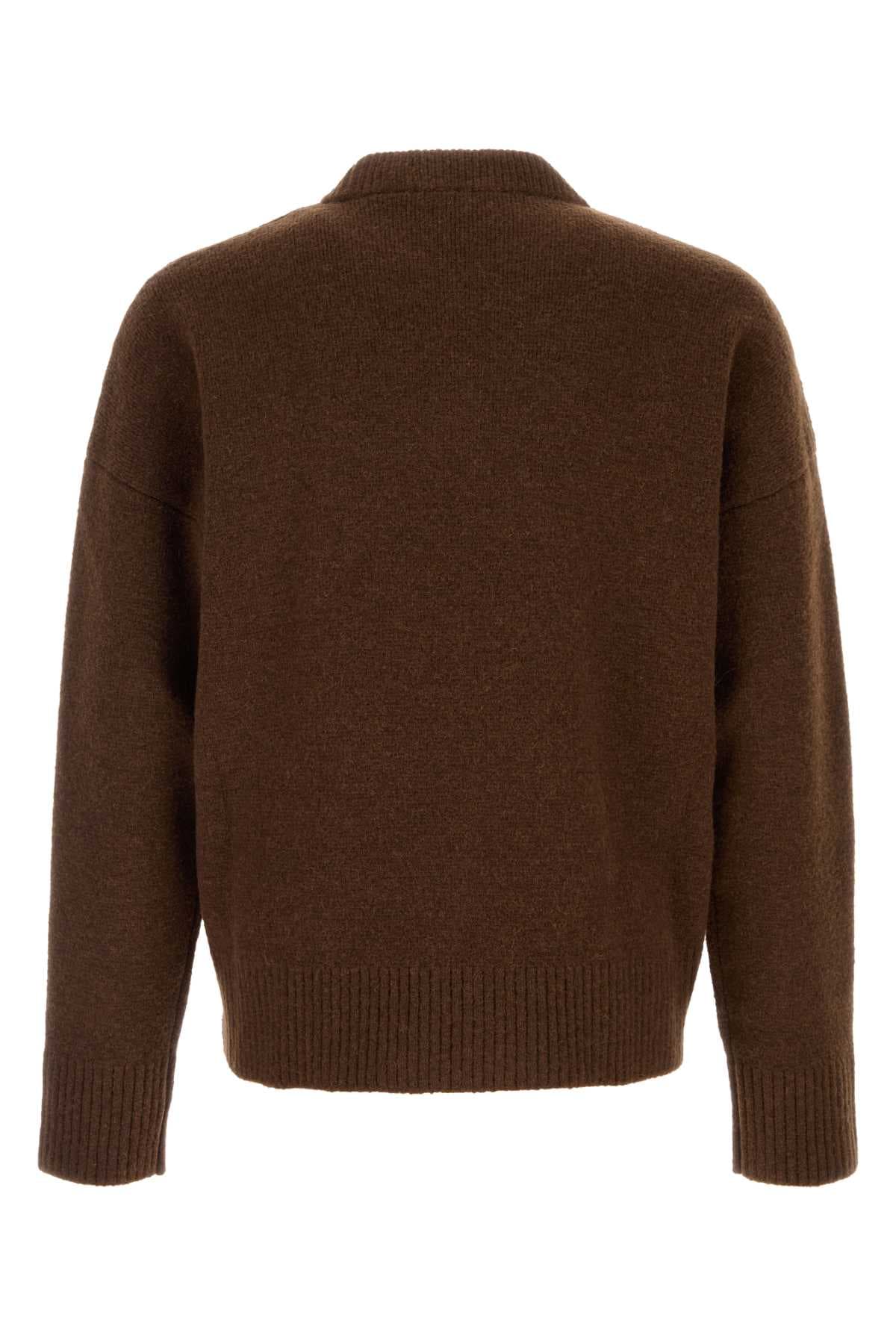 Chocolate stretch alpaca blend sweater - мініатюра 2