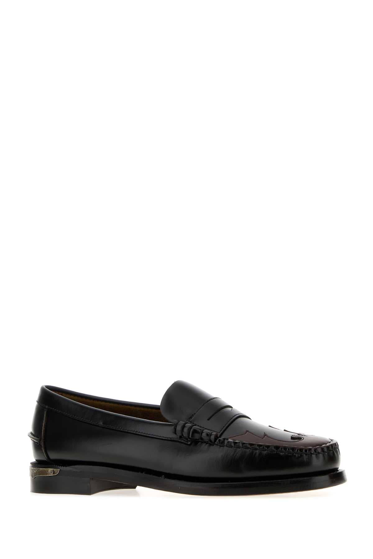 Black leather Dan Scarabeo loafers - мініатюра 2