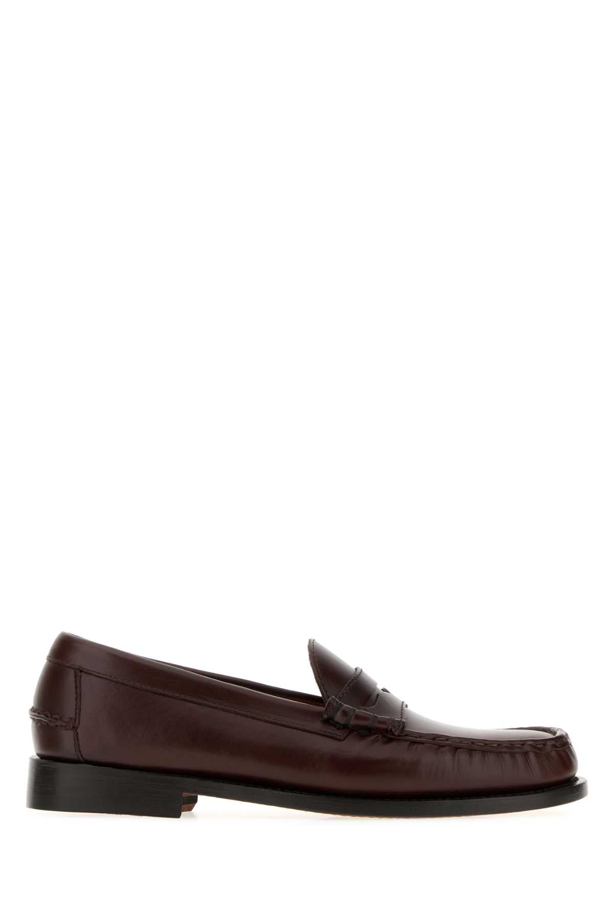 Brown leather Ferrara loafers