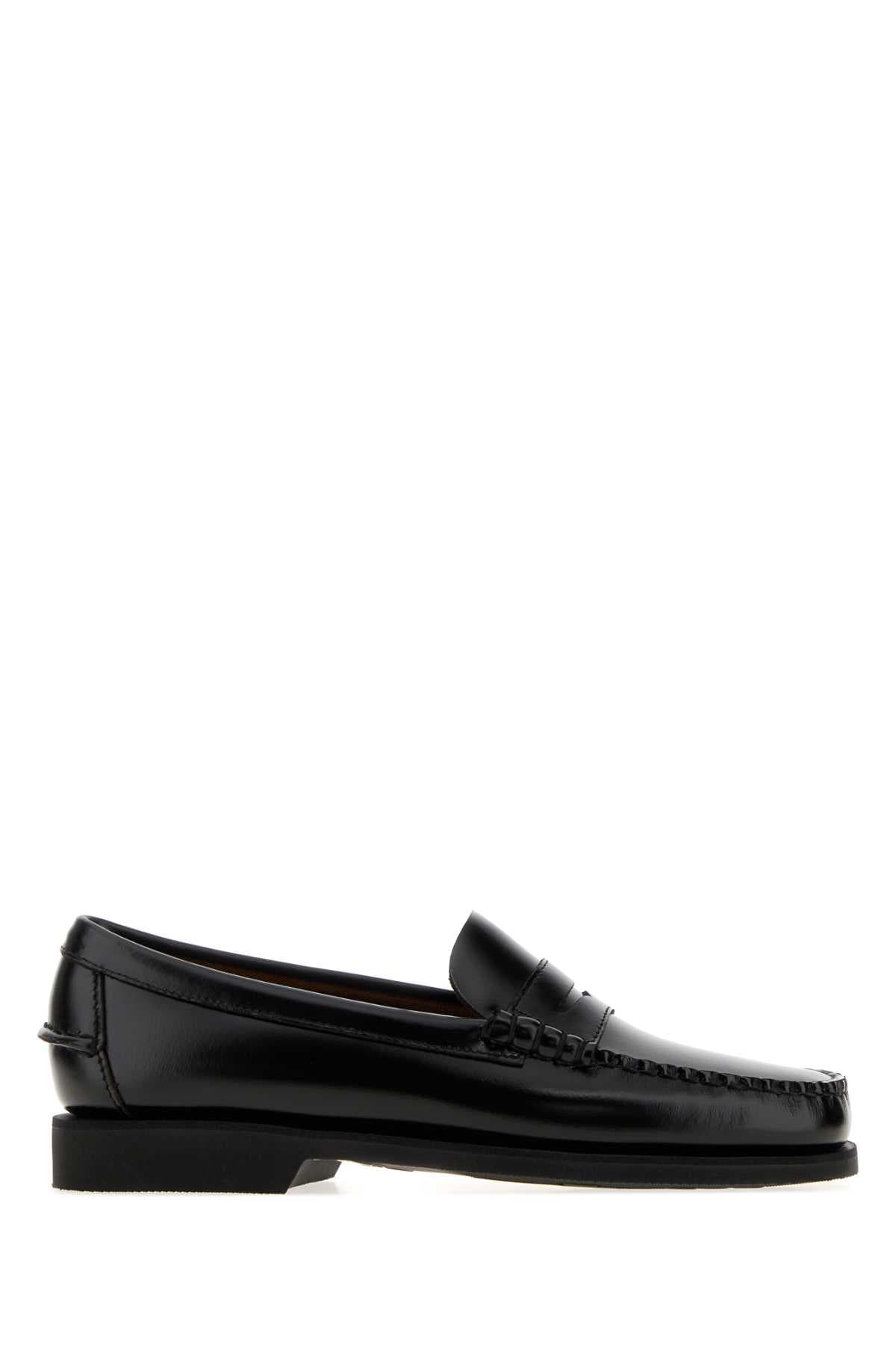 Black leather Dan Po loafers