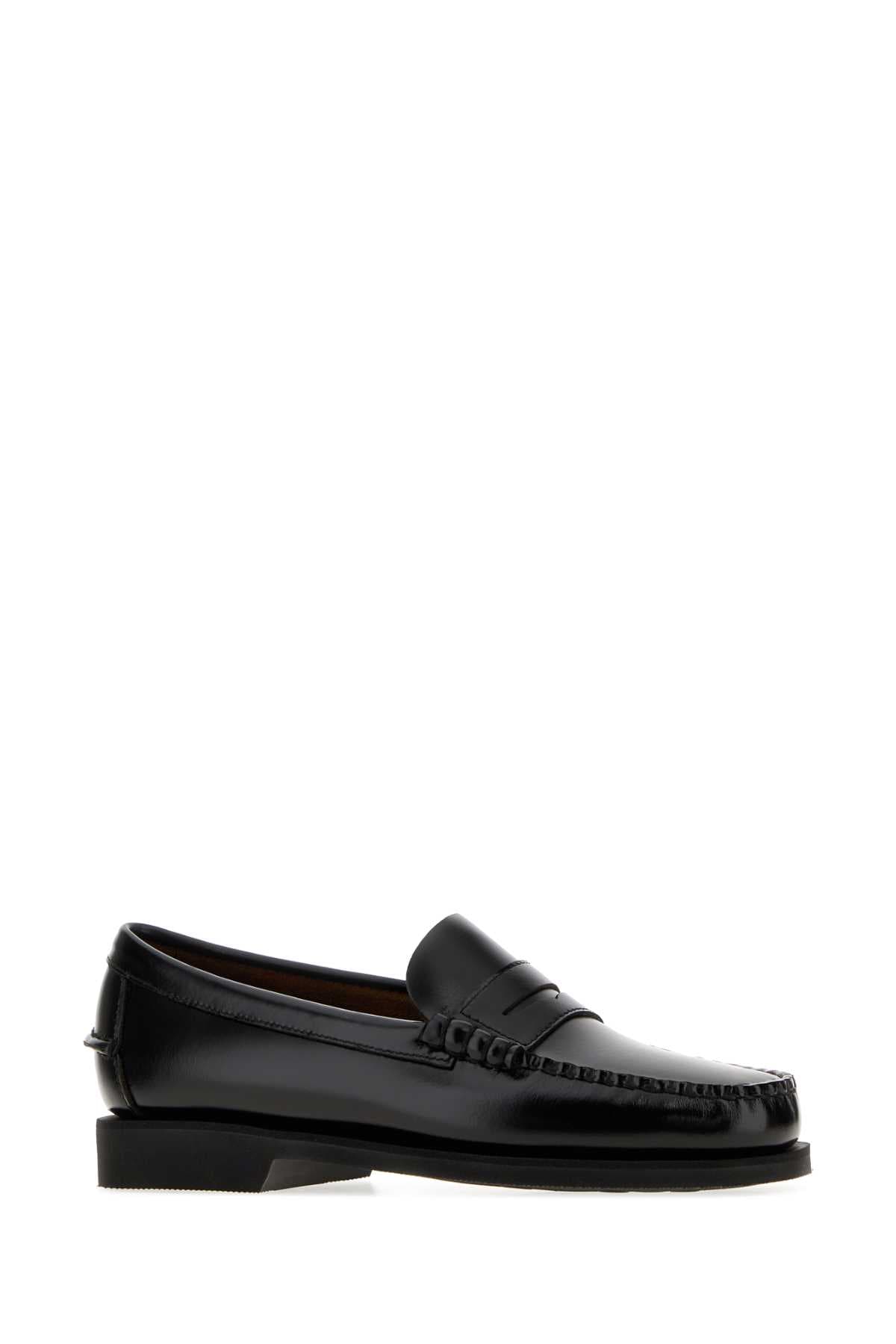 Black leather Dan Po loafers - мініатюра 2