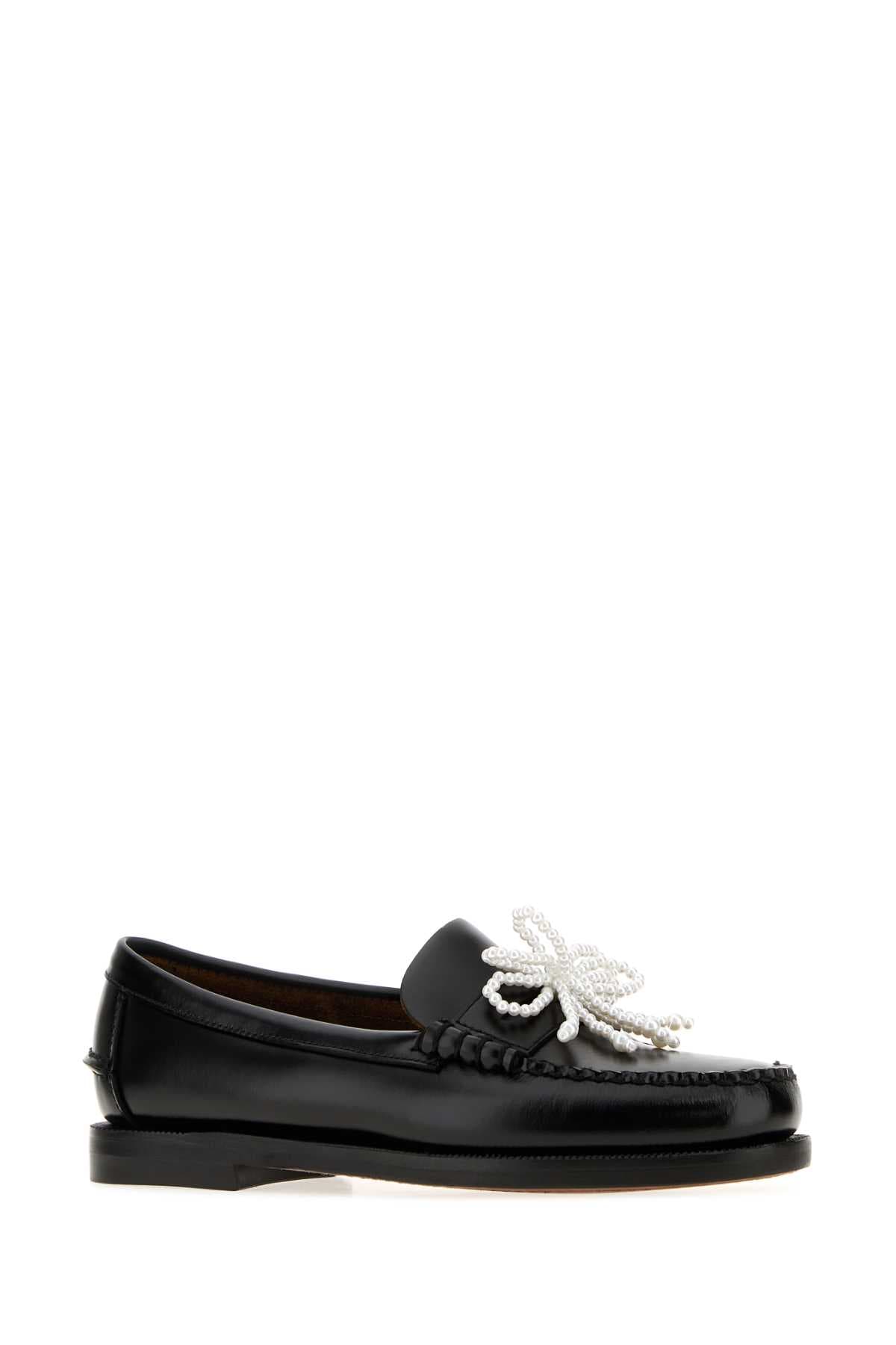 Black leather Dan Pearls loafers - мініатюра 2