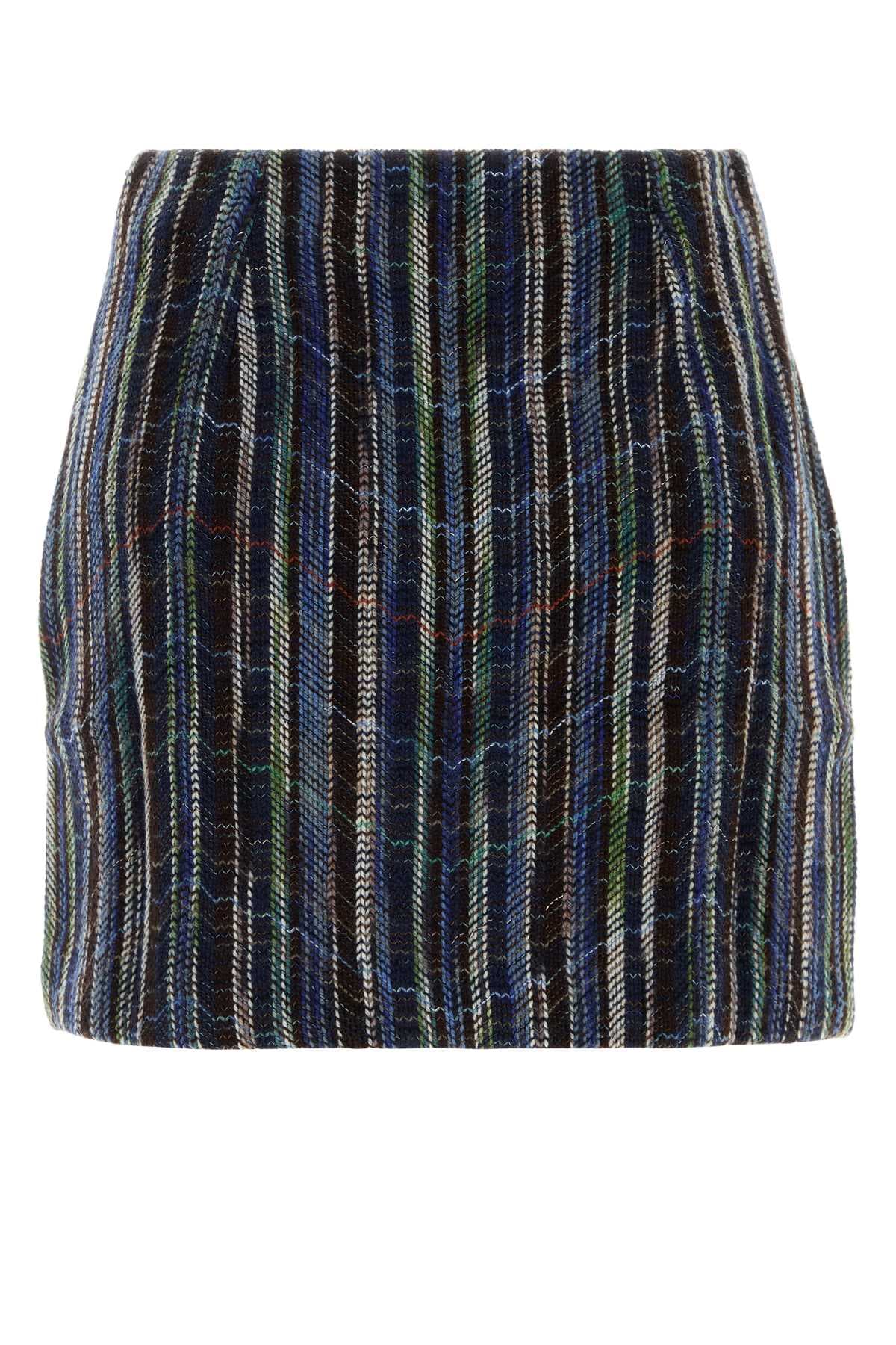 Embroidered wool blend mini skirt - мініатюра 2