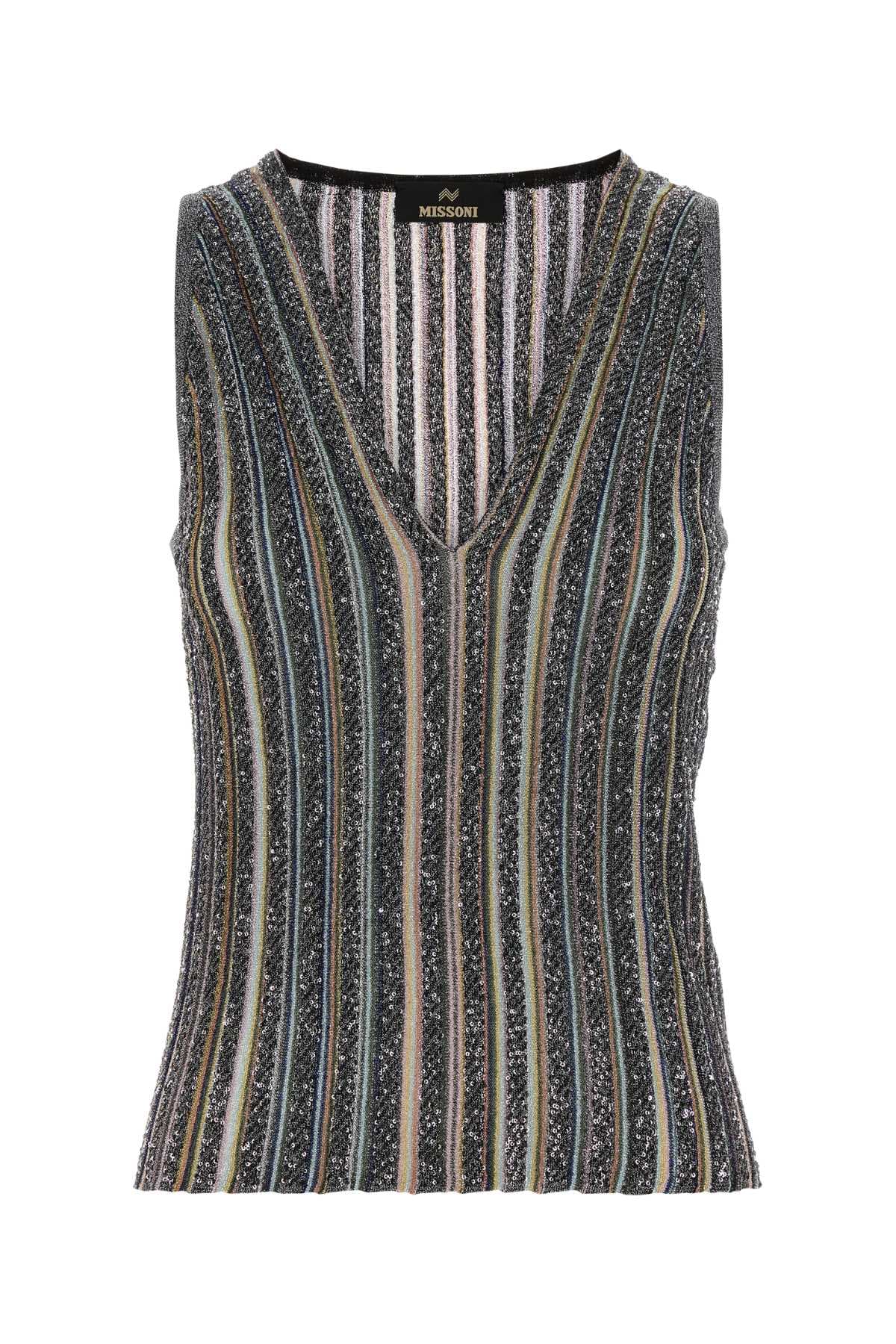 Embroidered viscose blend top