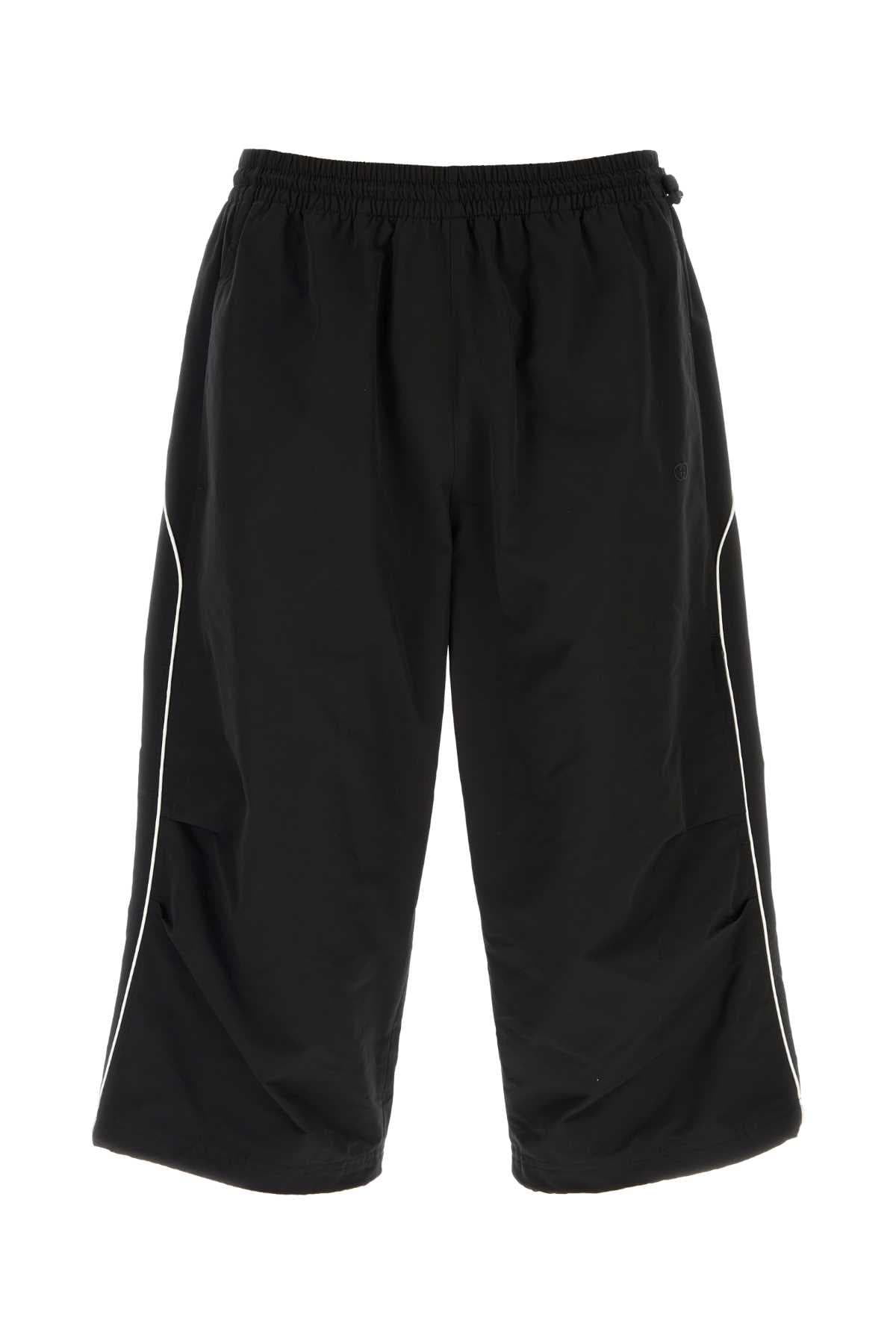Black cotton blend bermuda shorts