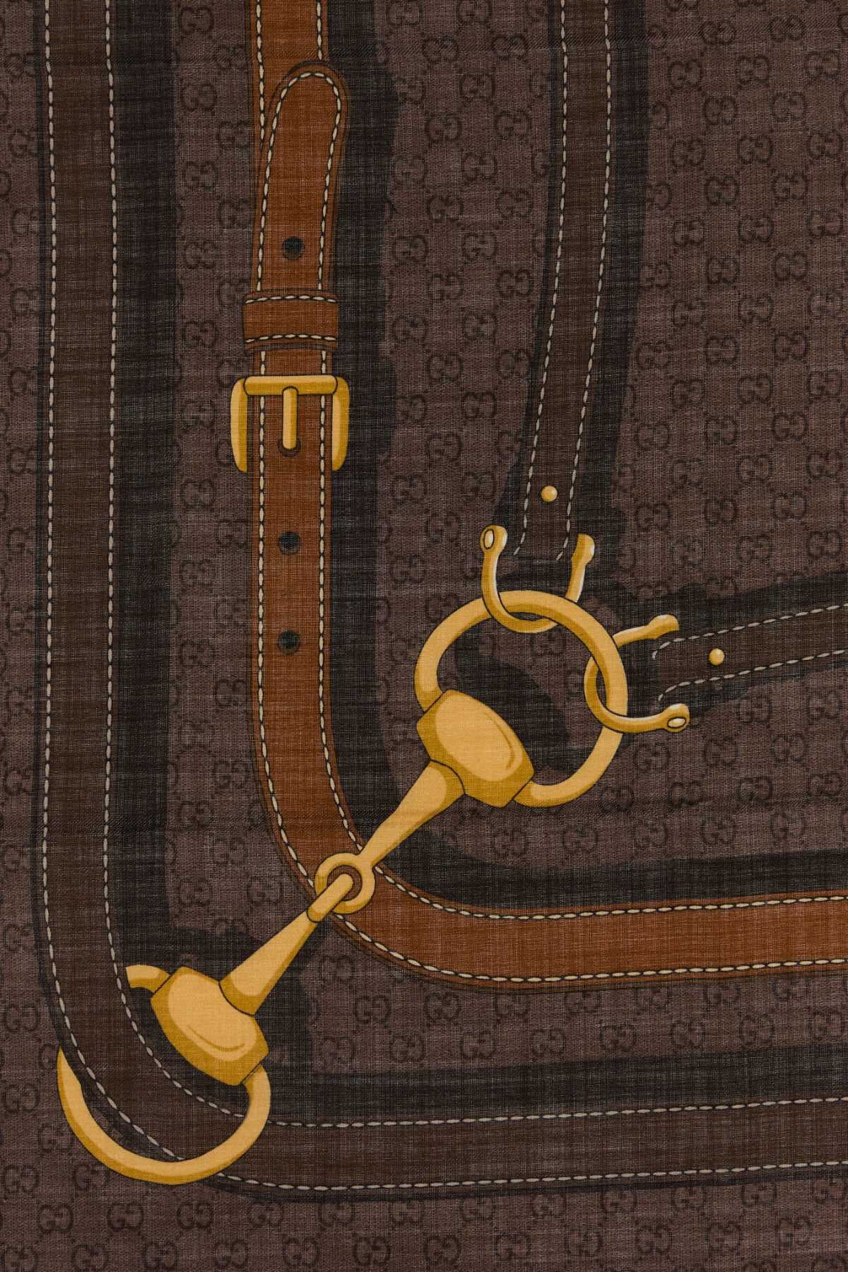 Printed wool blend scarf - мініатюра 2