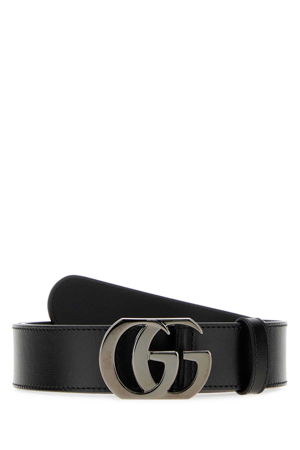Black leather belt