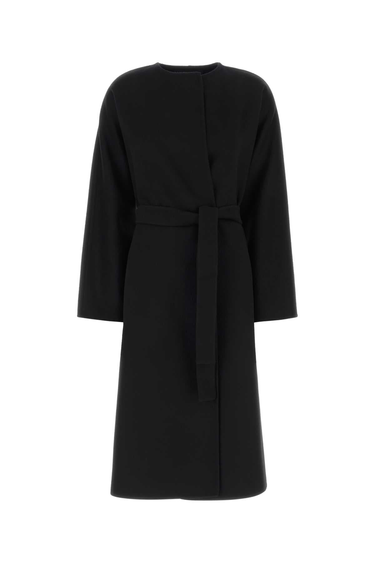 Black wool blend coat