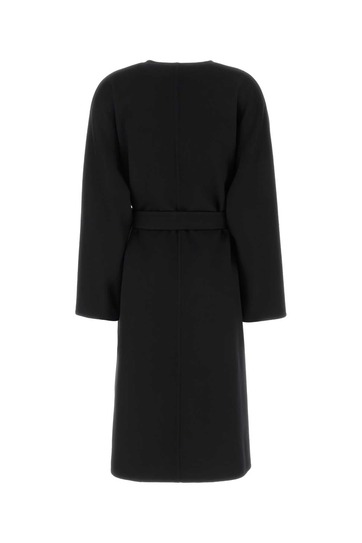Black wool blend coat - мініатюра 2