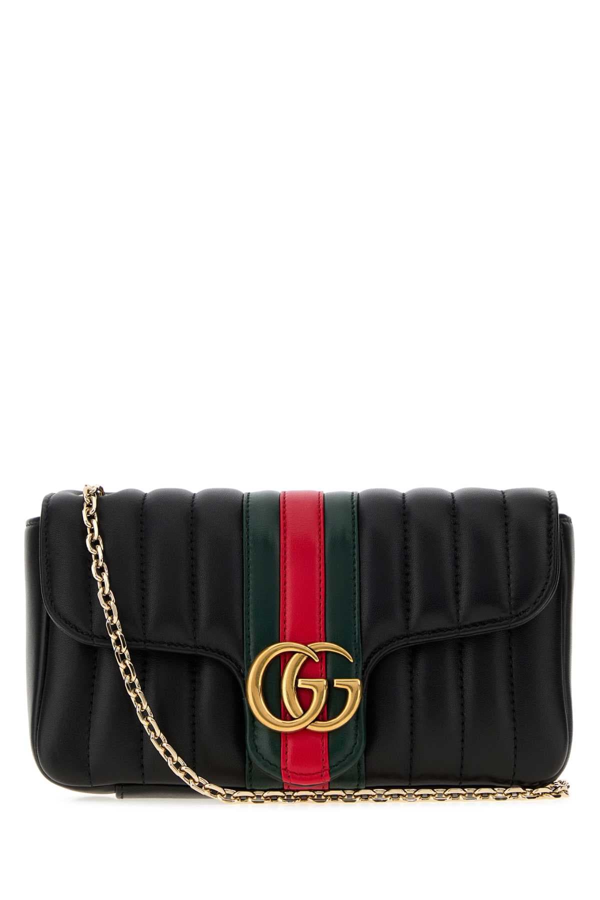 Black nappa leather small Jetset GG Marmont crossbody