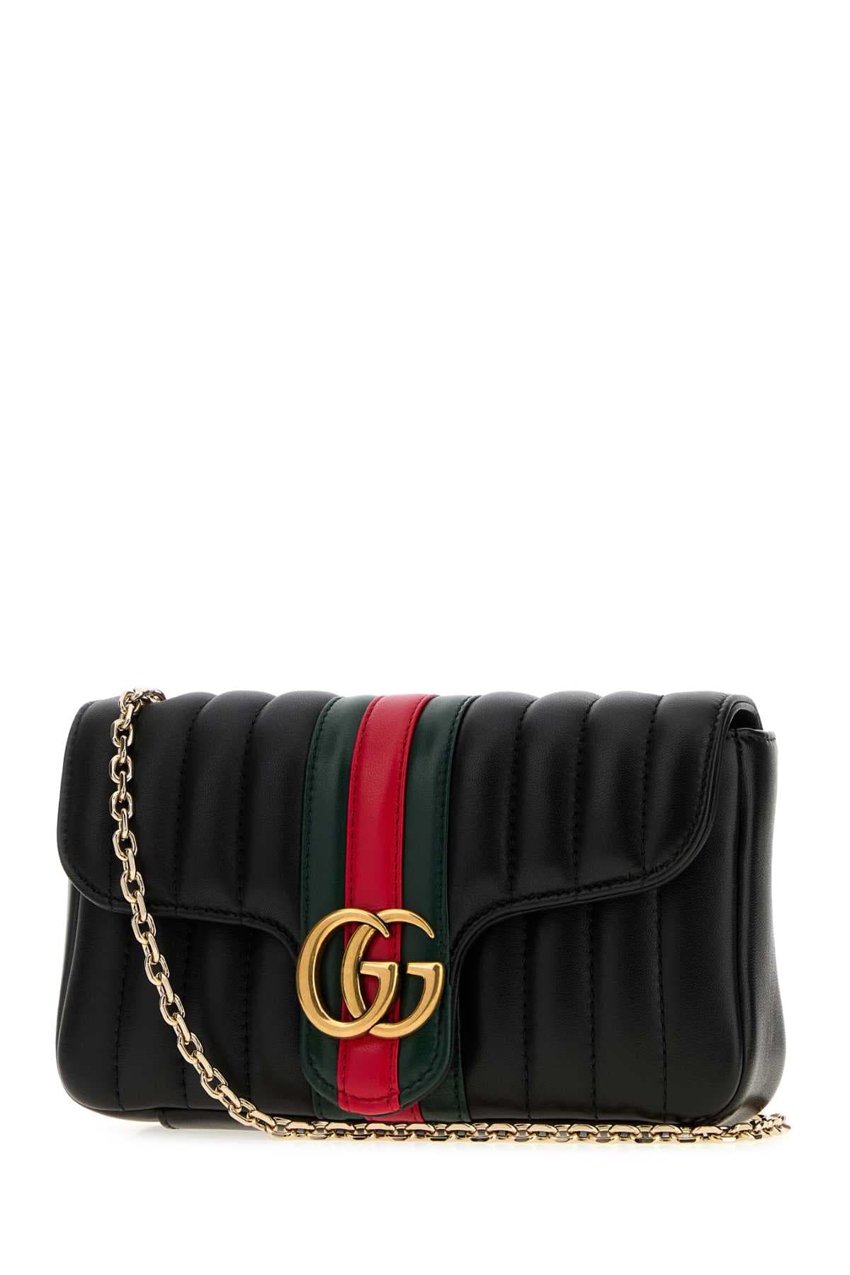 Black nappa leather small Jetset GG Marmont crossbody - мініатюра 2