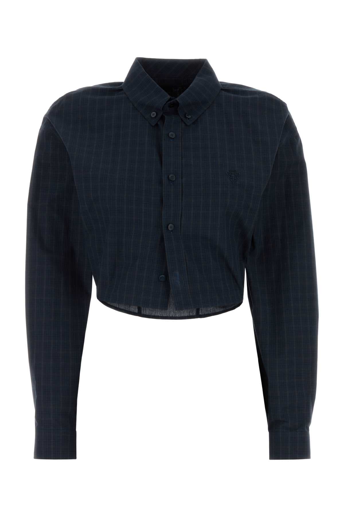 Embroidered poplin shirt