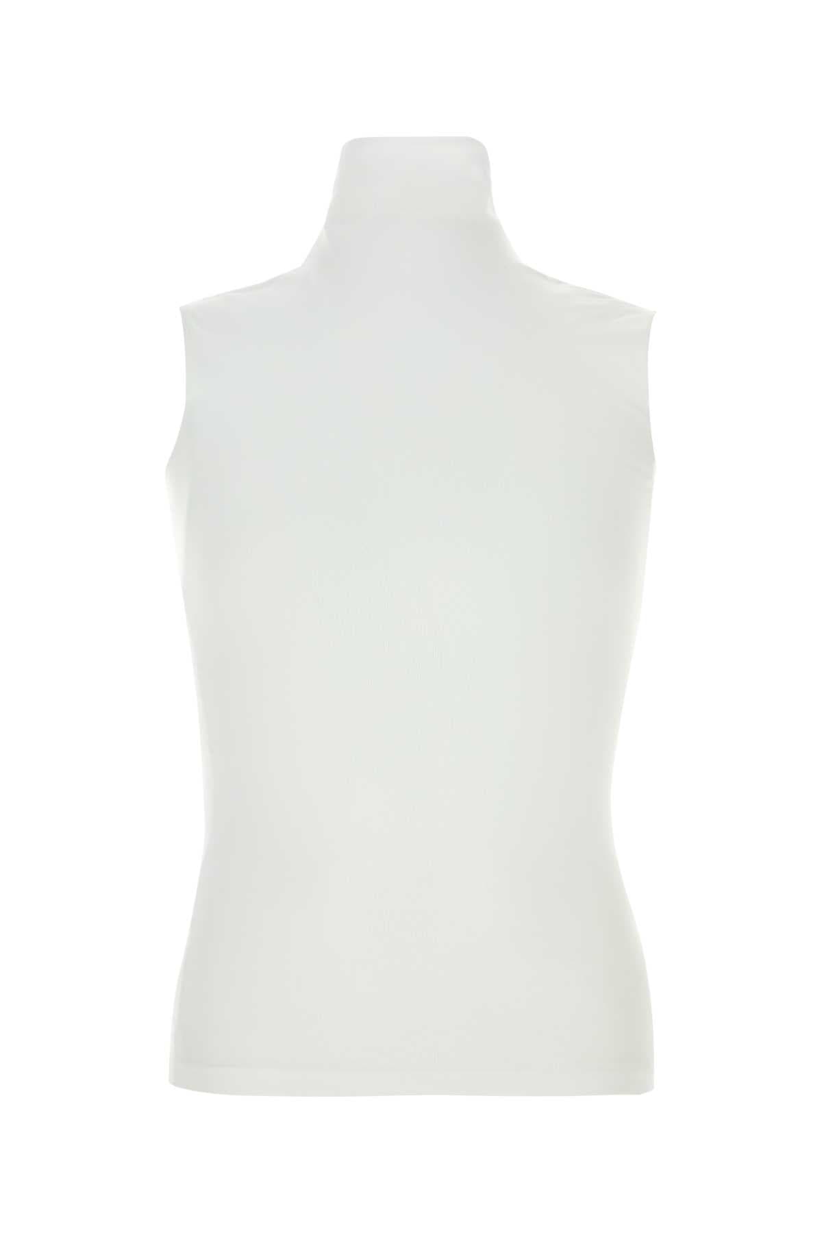 White stretch jersey top