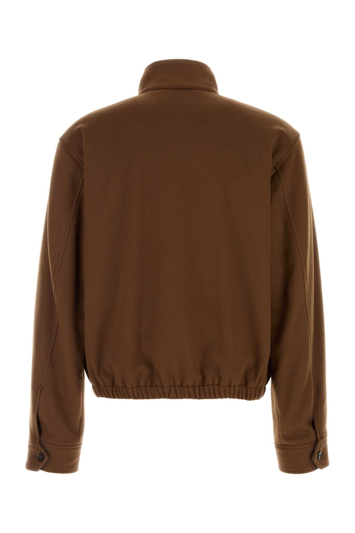 Brown wool blend jacket - мініатюра 2