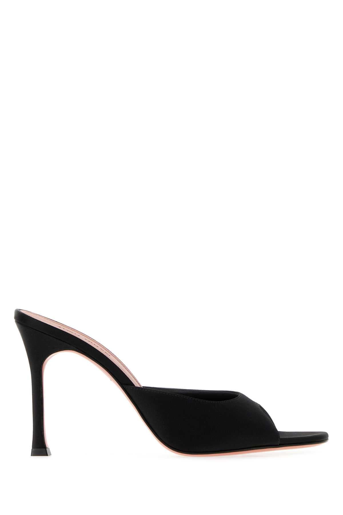 Black satin Alexa mules