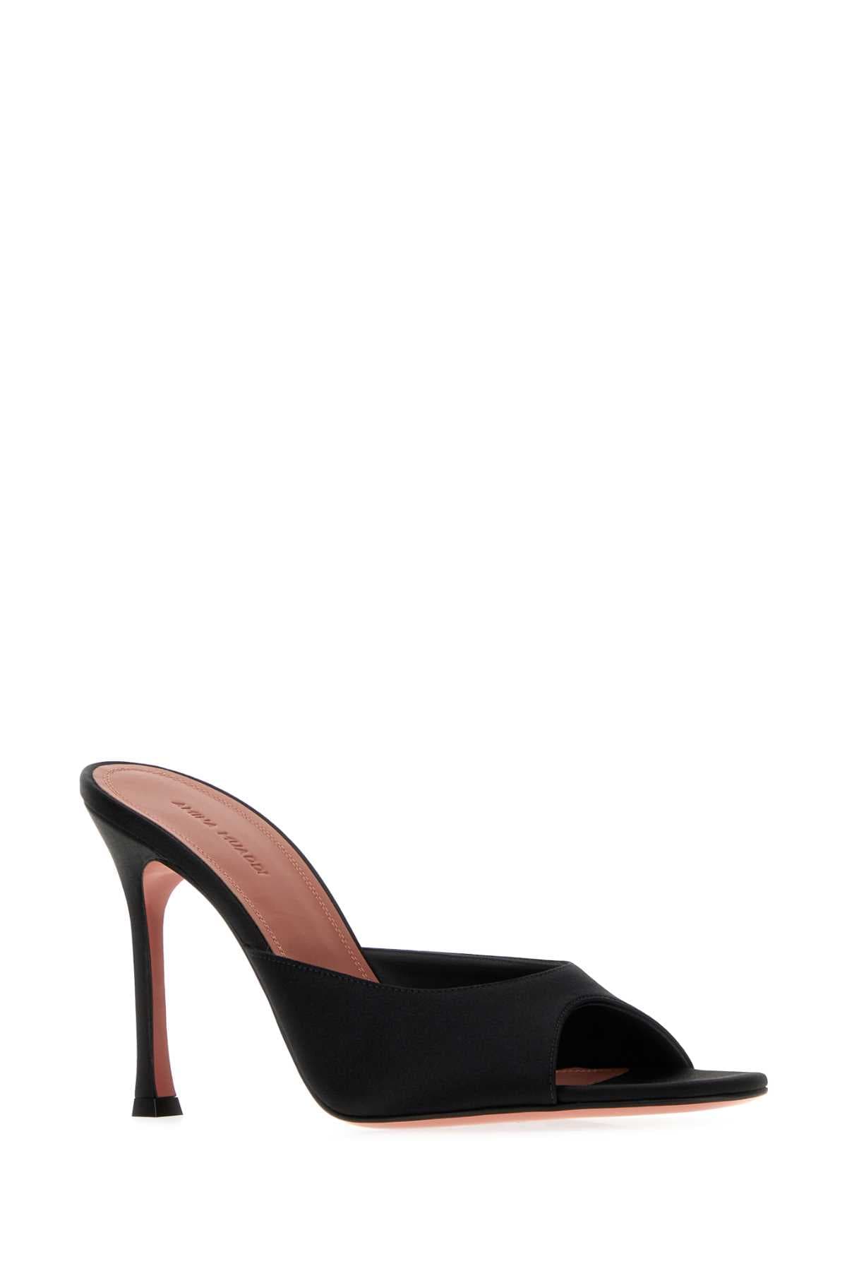 Black satin Alexa mules - мініатюра 2