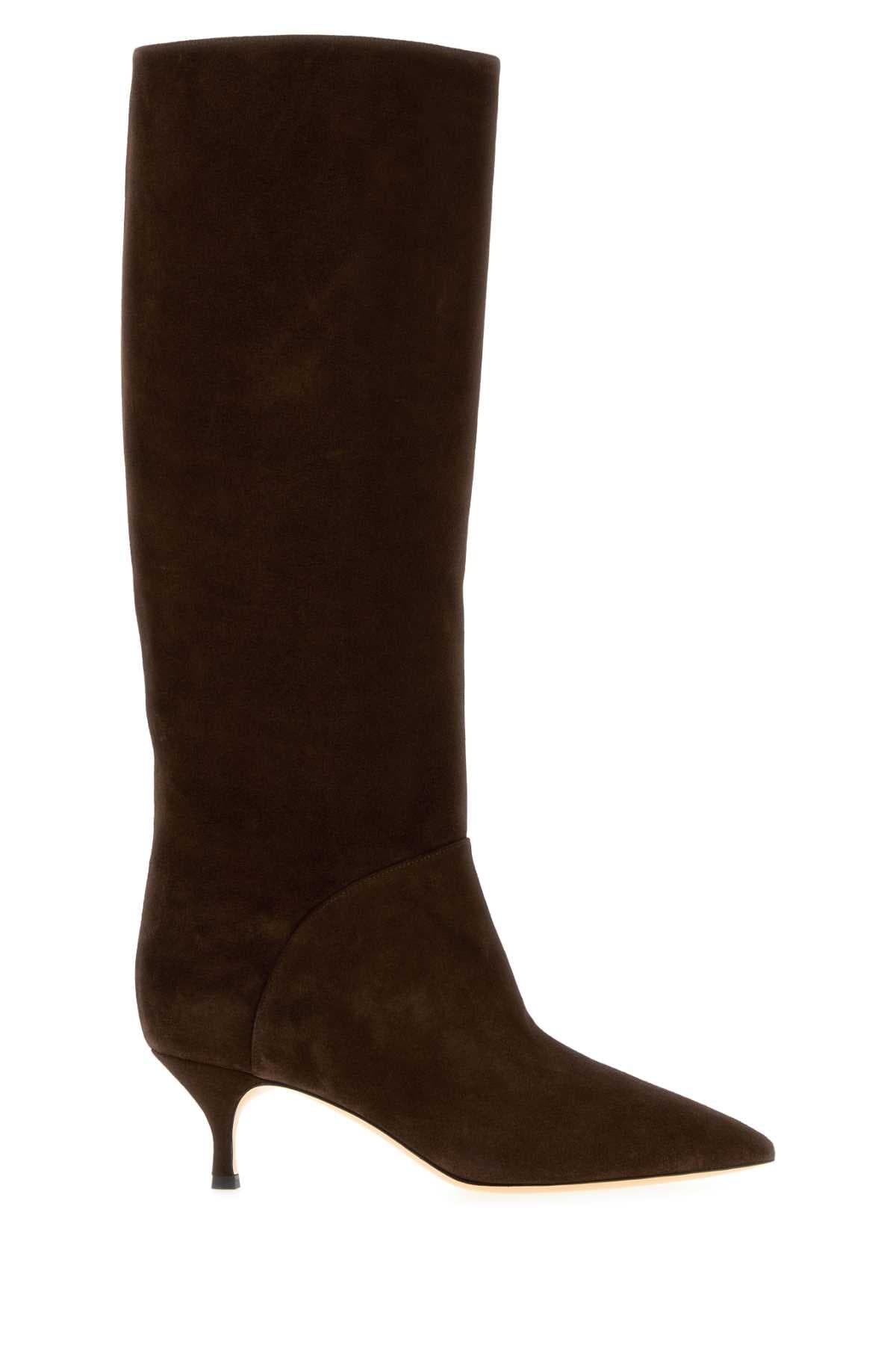 Chocolate suede Giulia boots
