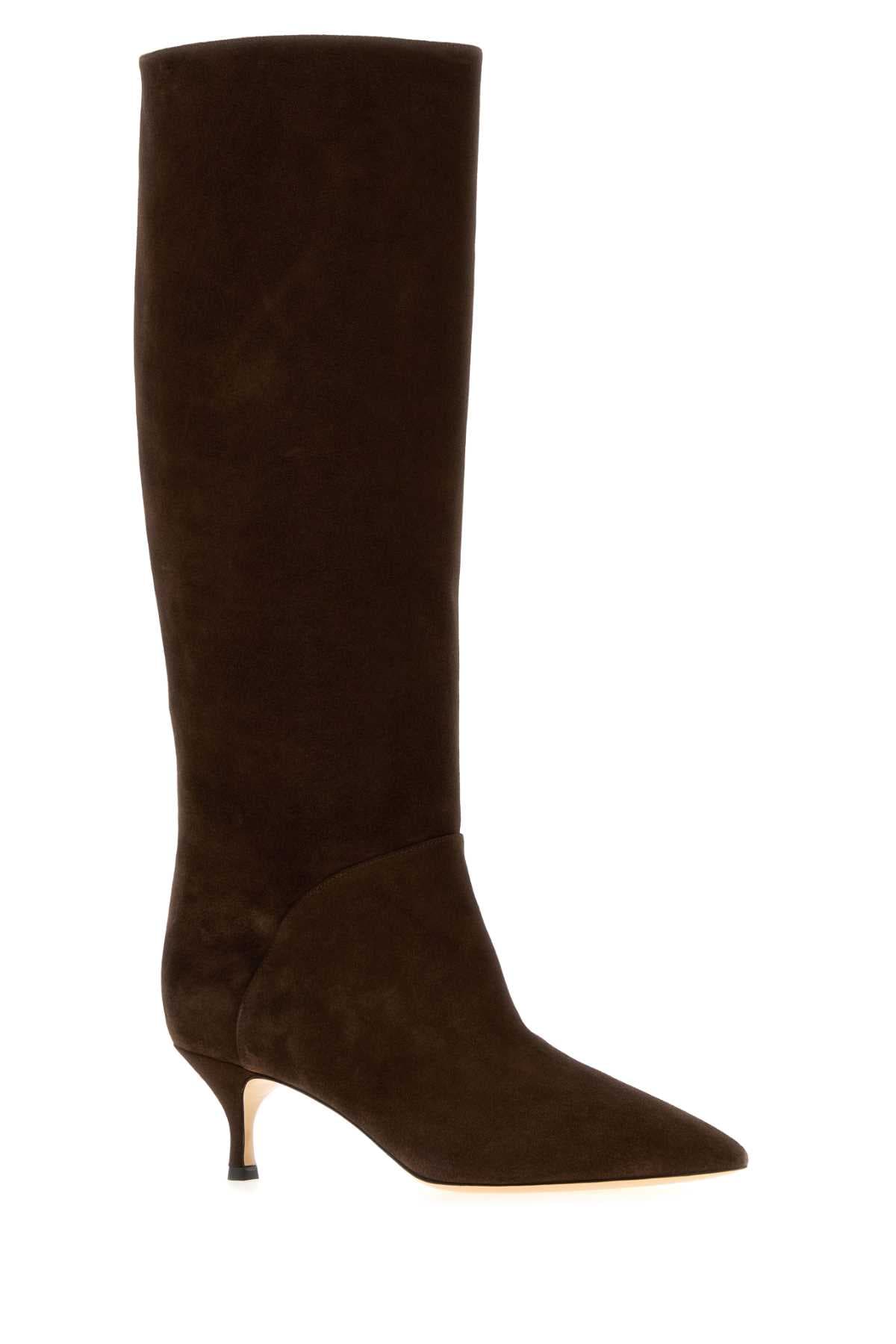 Chocolate suede Giulia boots - мініатюра 2