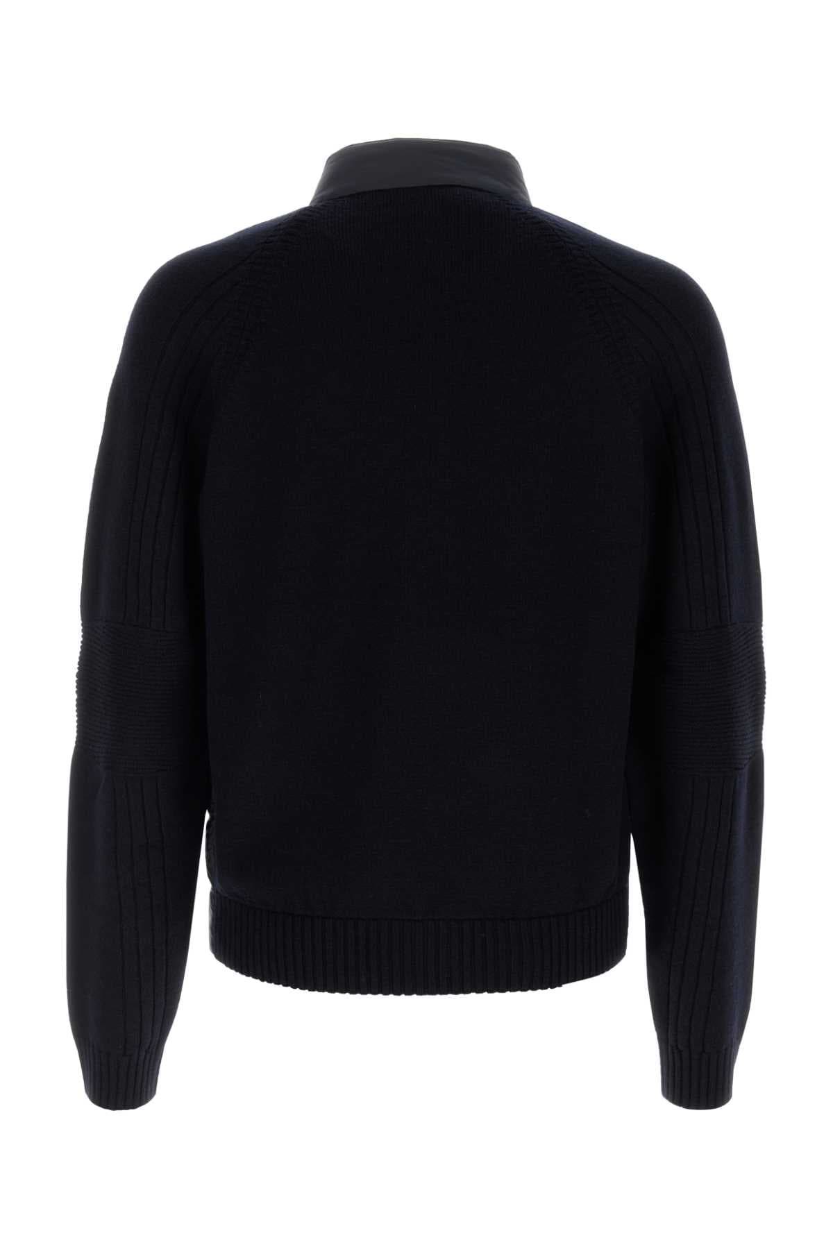 Midnight blue wool blend jacket - мініатюра 2