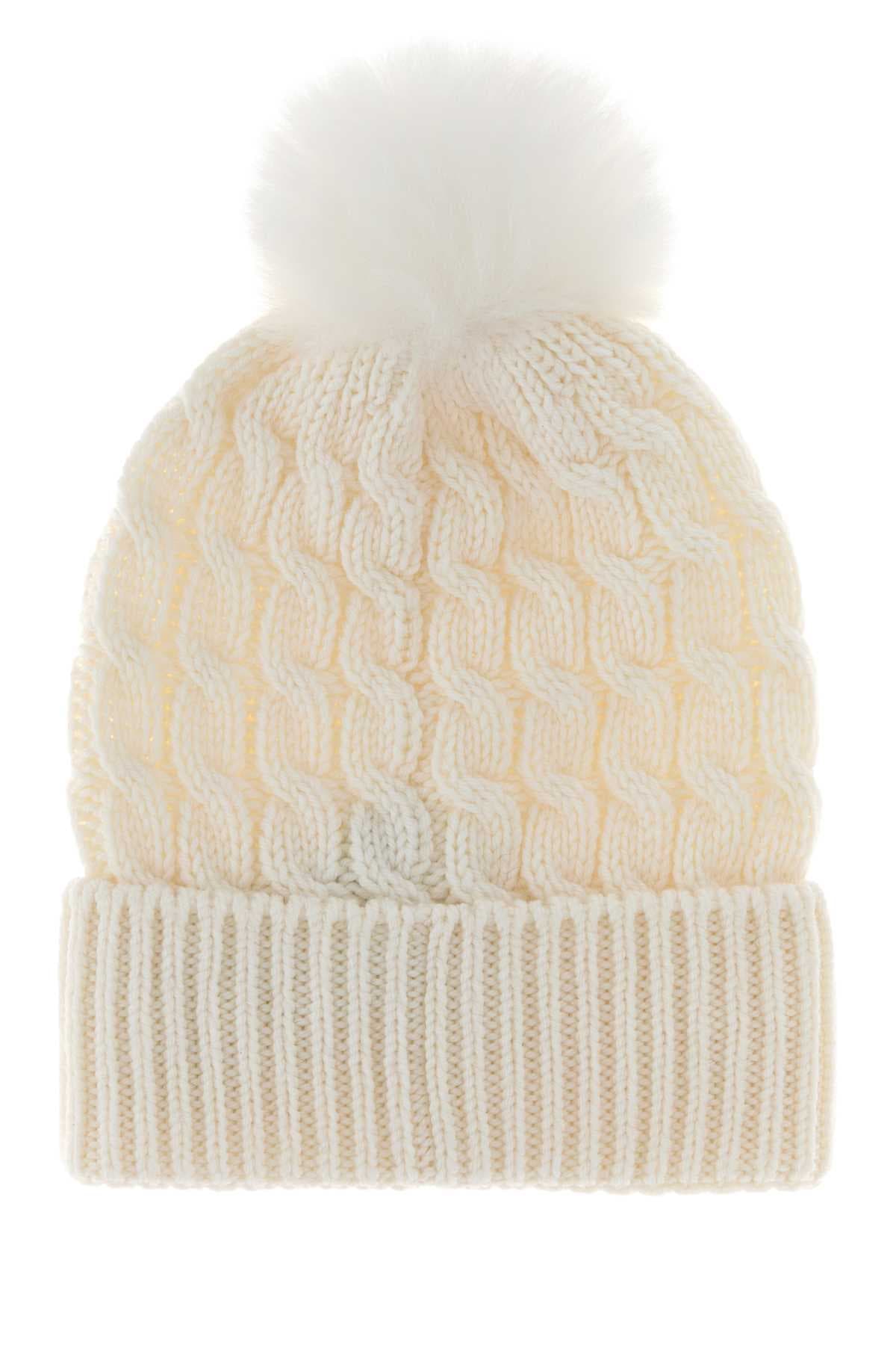 White wool beanie hat - мініатюра 2