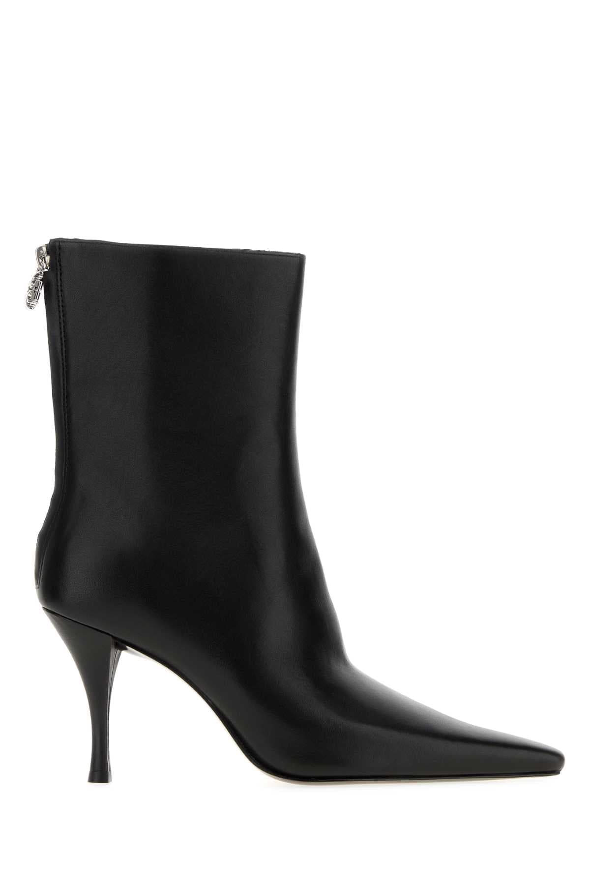 Black leather Charlie ankle boots