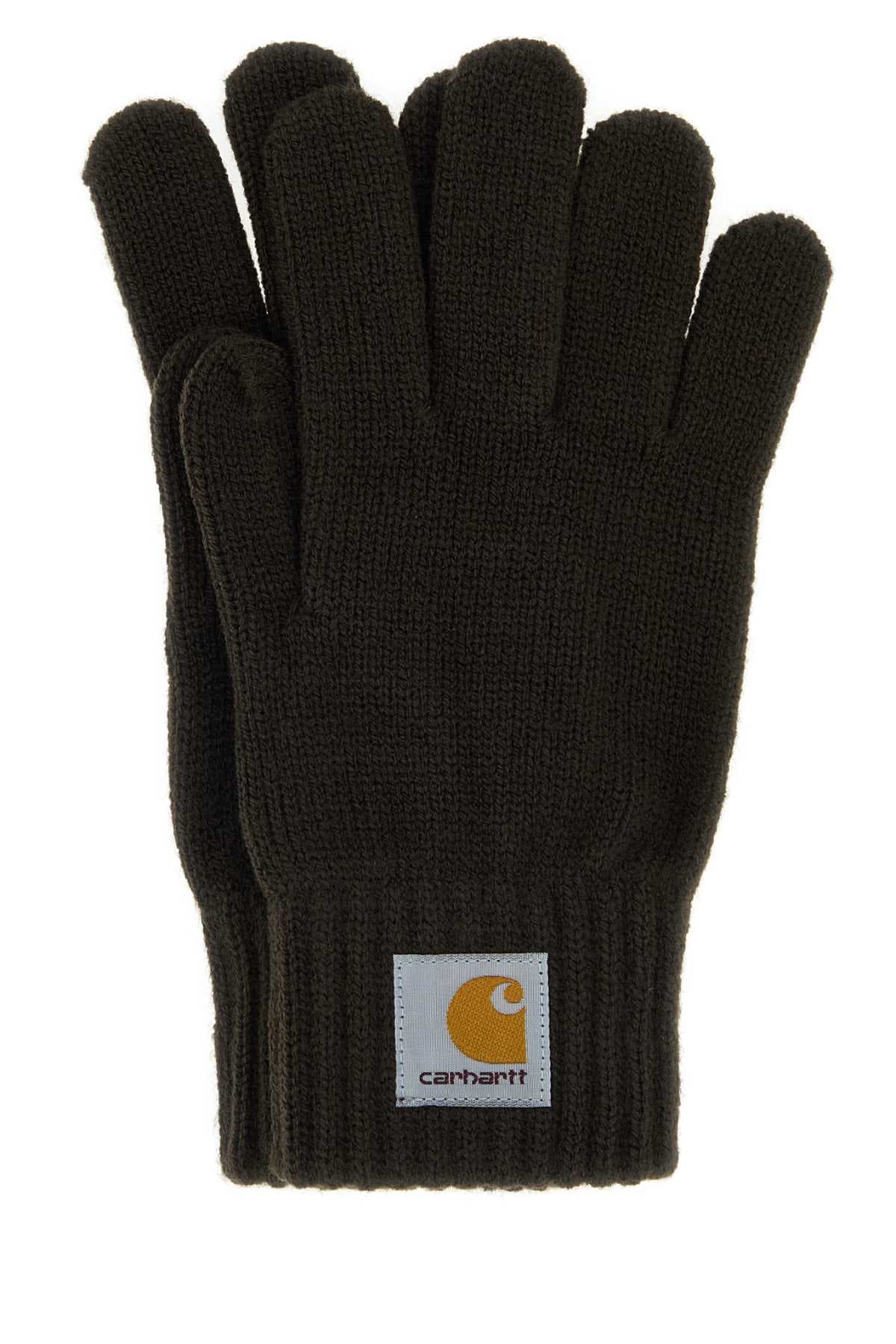 Dark brown knit Watch Gloves