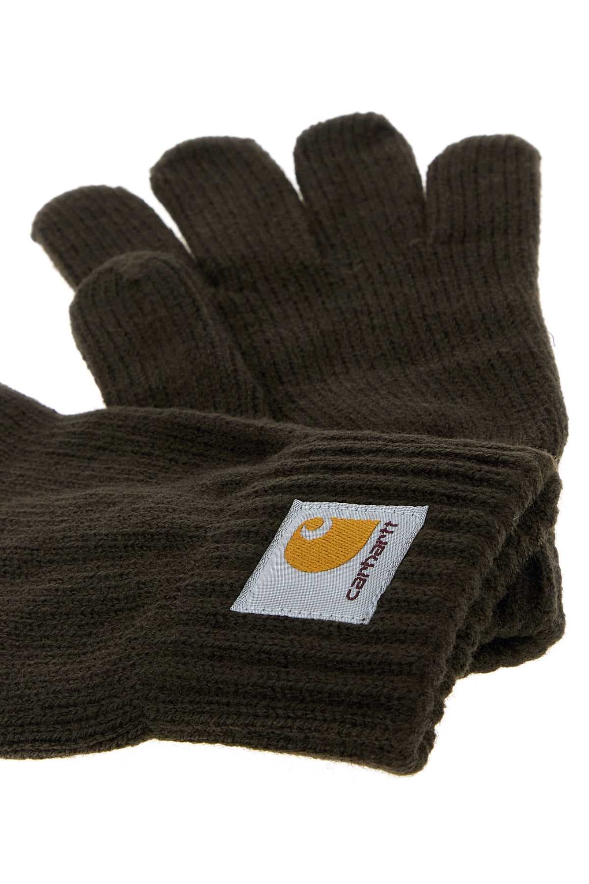 Dark brown knit Watch Gloves - мініатюра 2