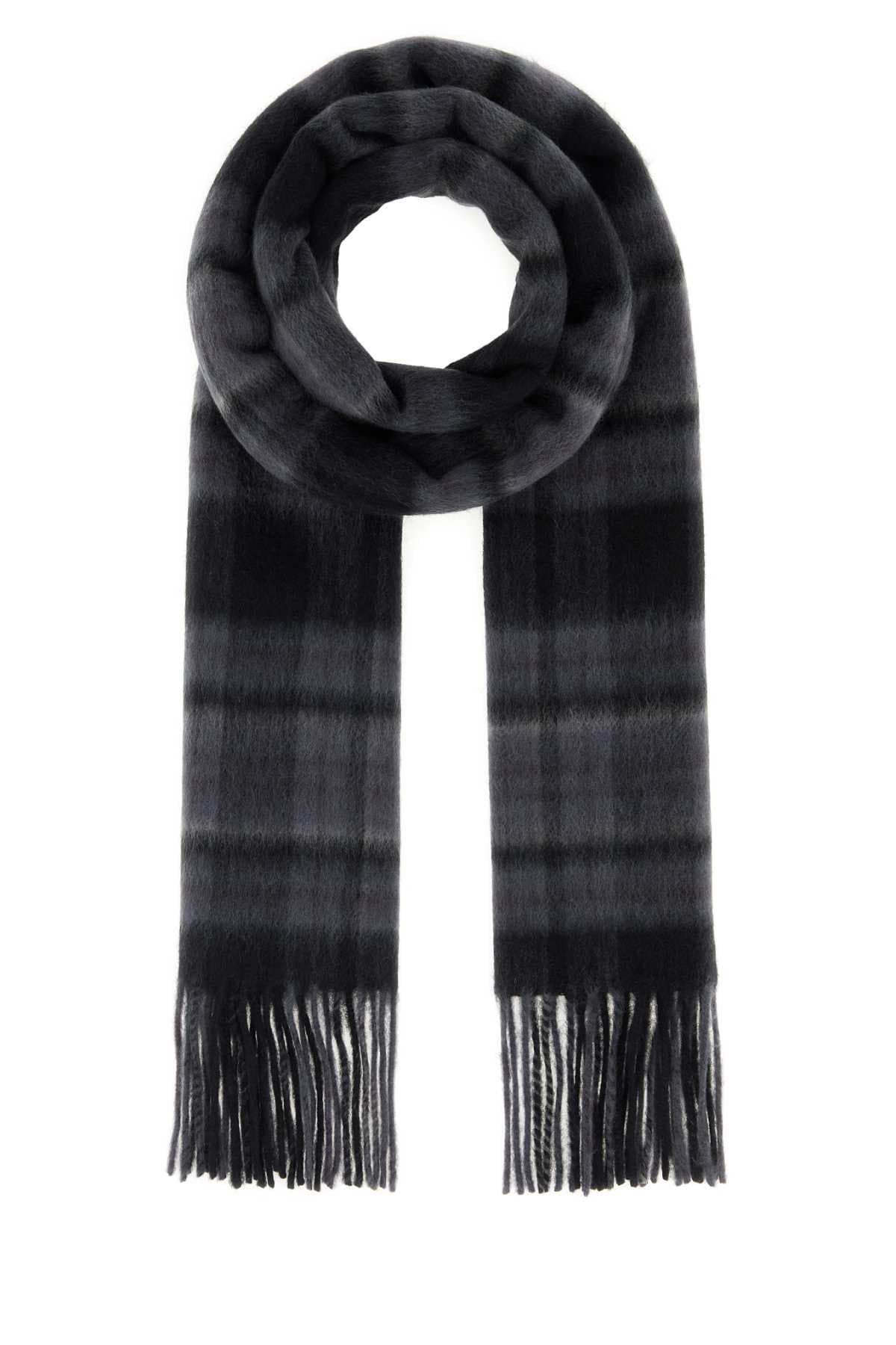 Embroidered wool blend Parson Scarf