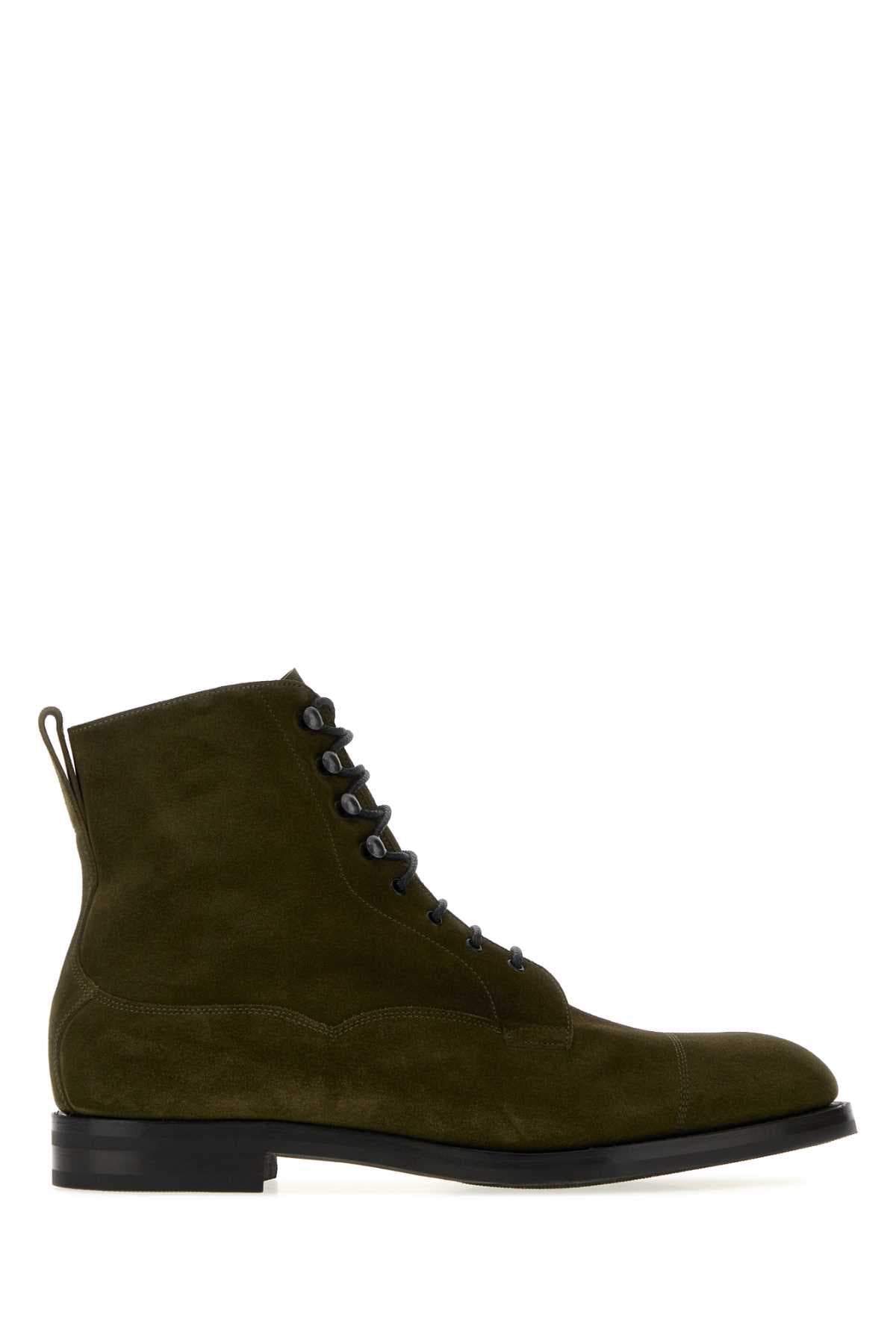 Dark green suede Galway ankle boots