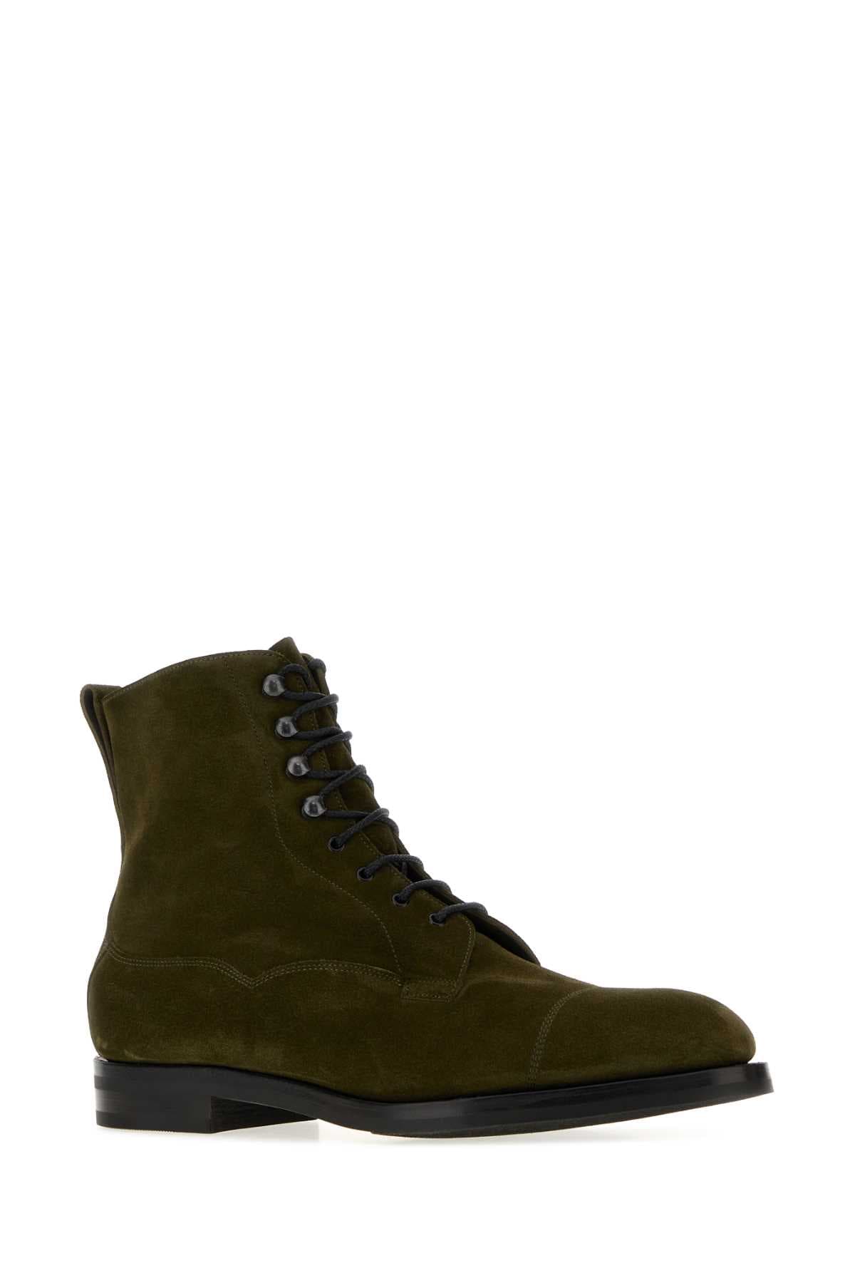 Dark green suede Galway ankle boots - мініатюра 2