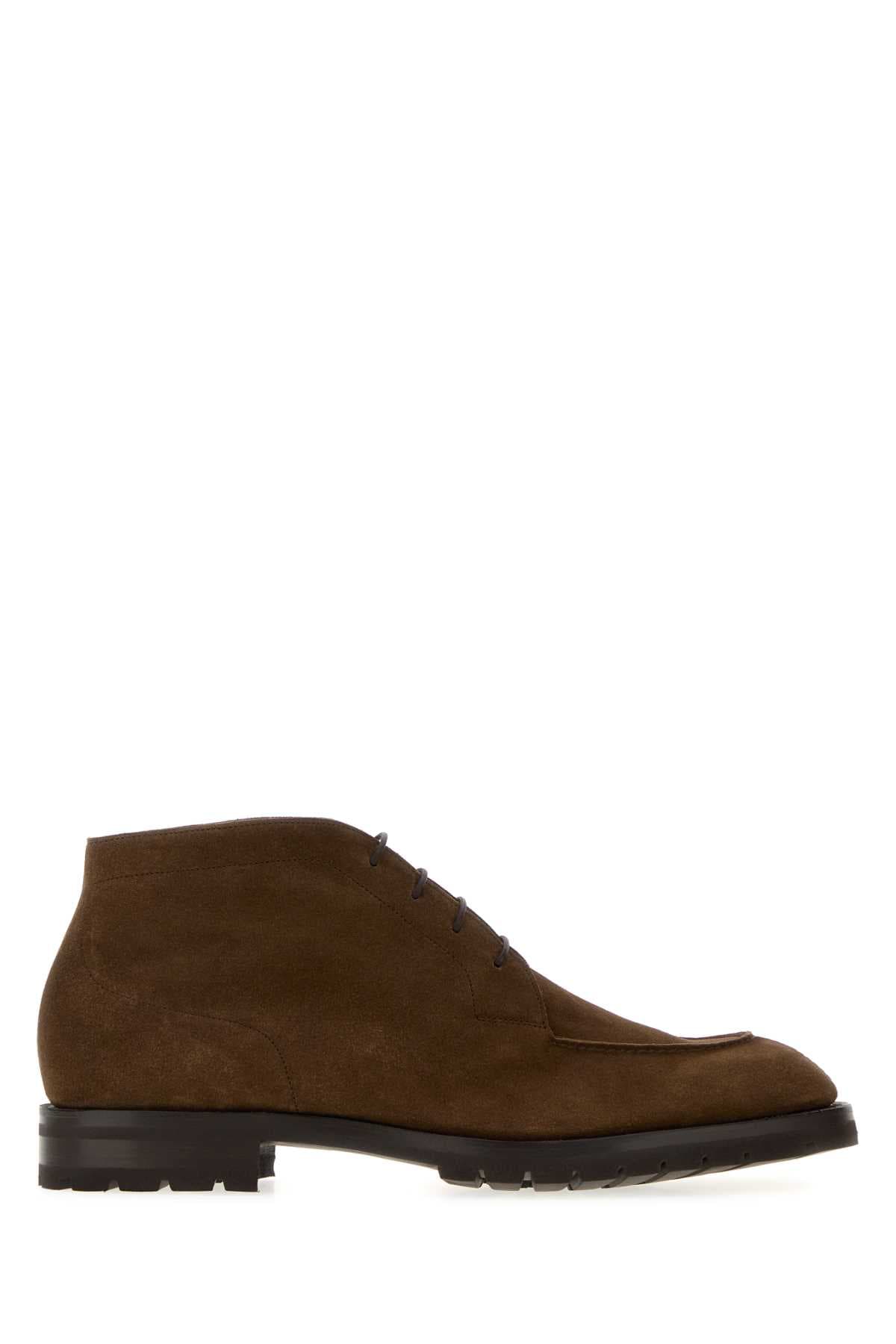 Brown suede Halifax lace-up shoes