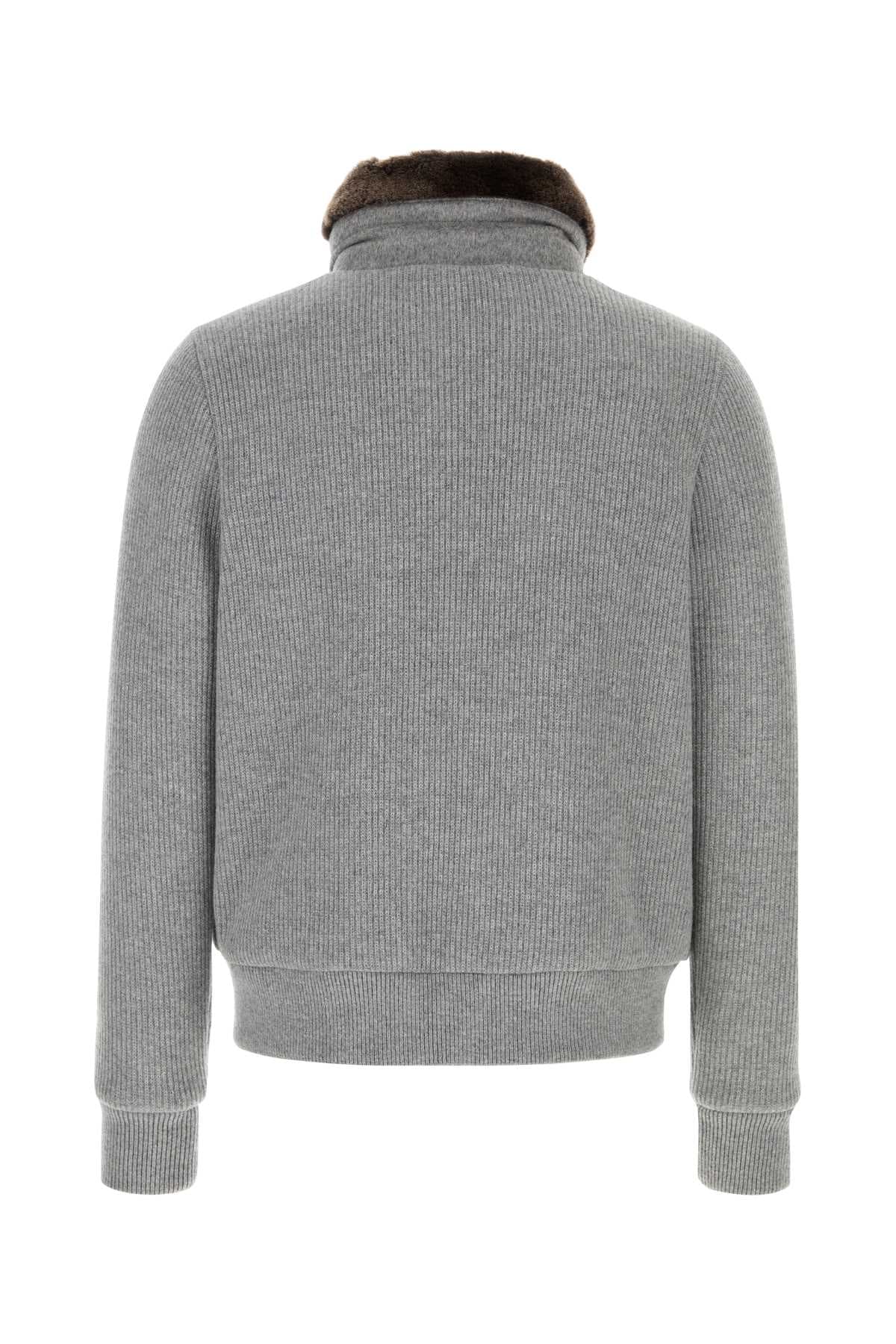 Grey wool blend Levion down jacket - мініатюра 2