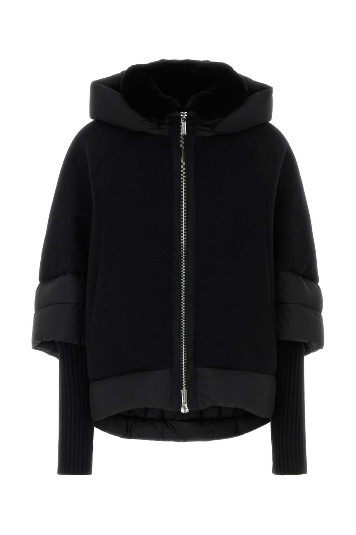 Black wool blend Medea down jacket