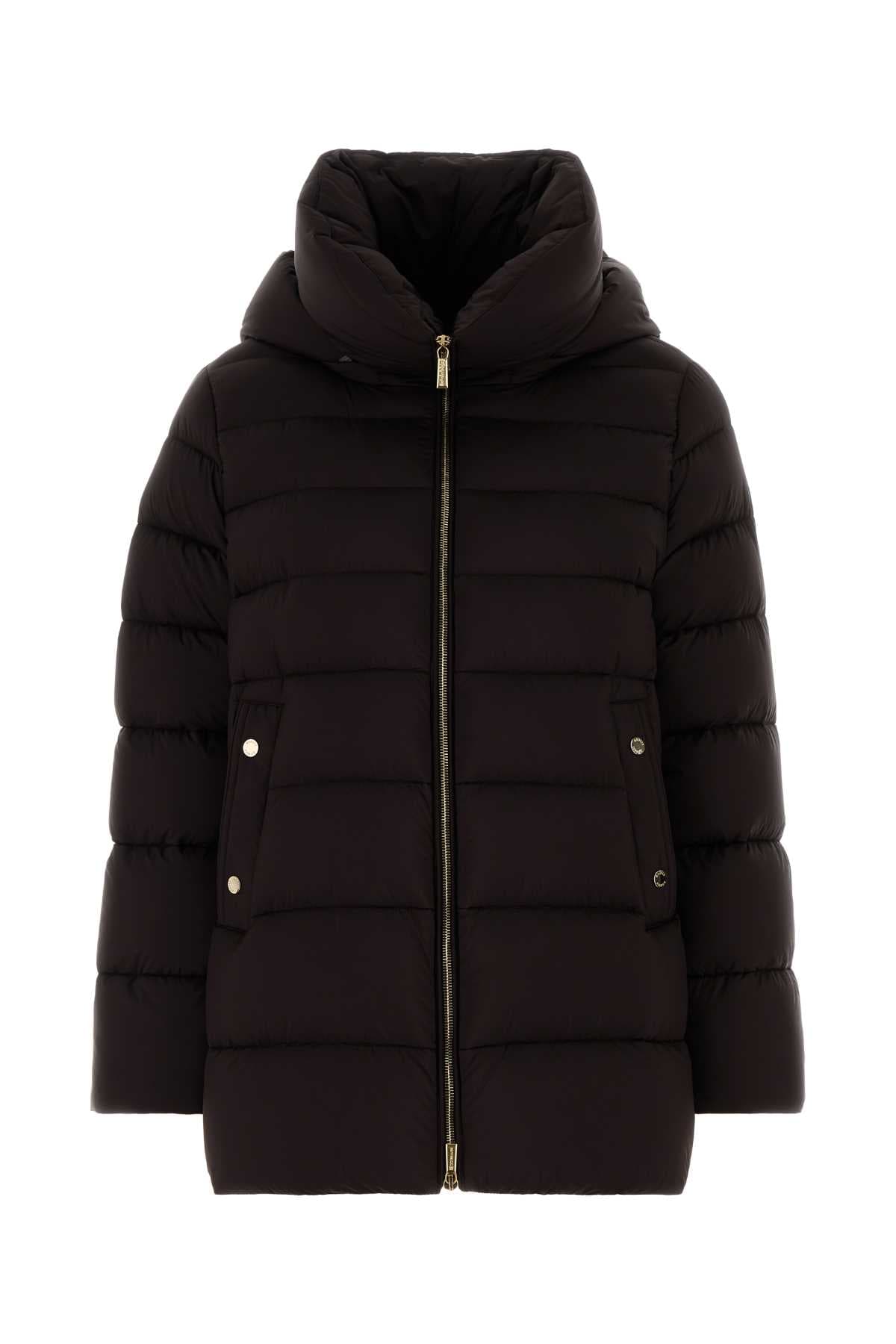 Dark brown nylon blend Natalia down jacket