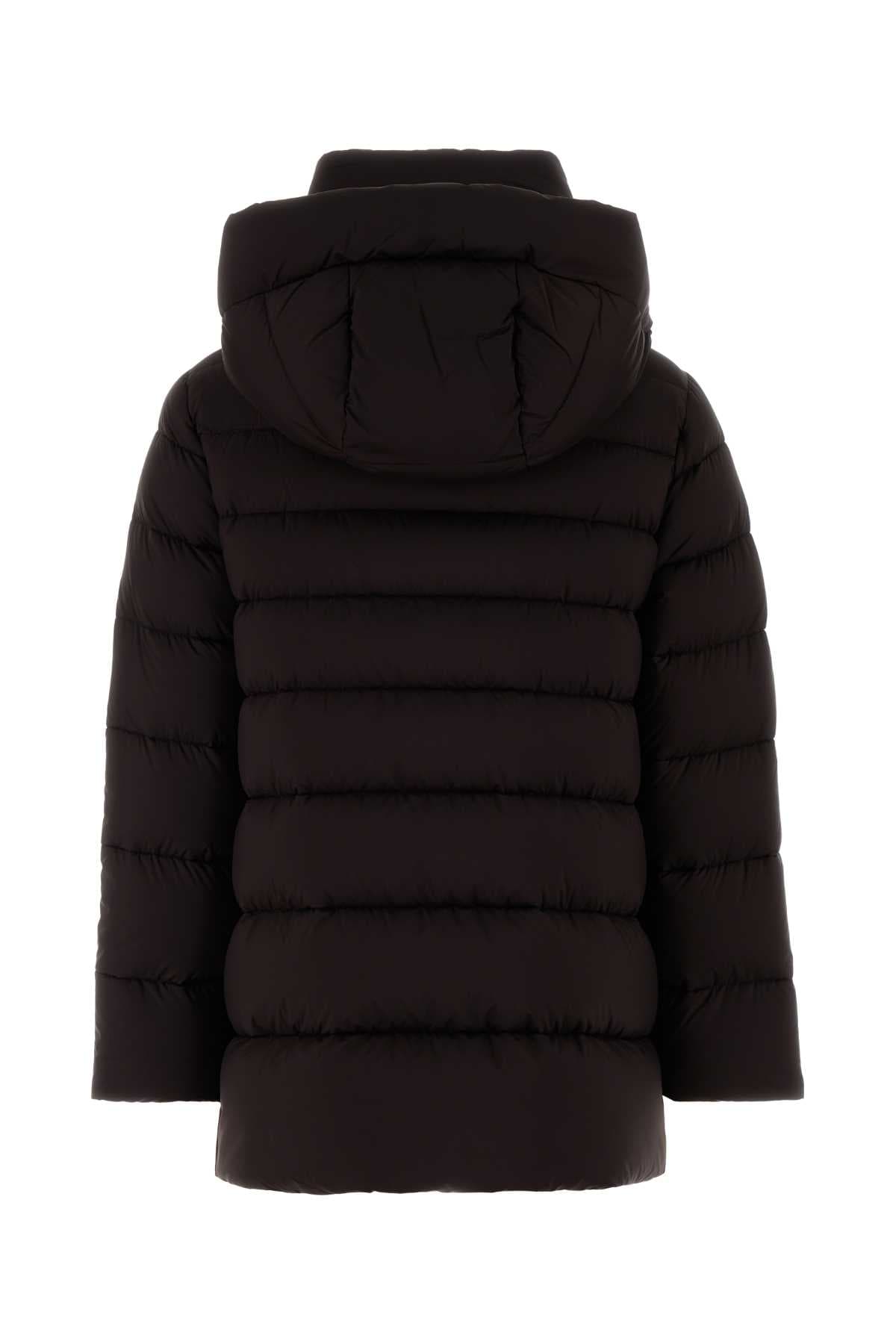 Dark brown nylon blend Natalia down jacket - мініатюра 2