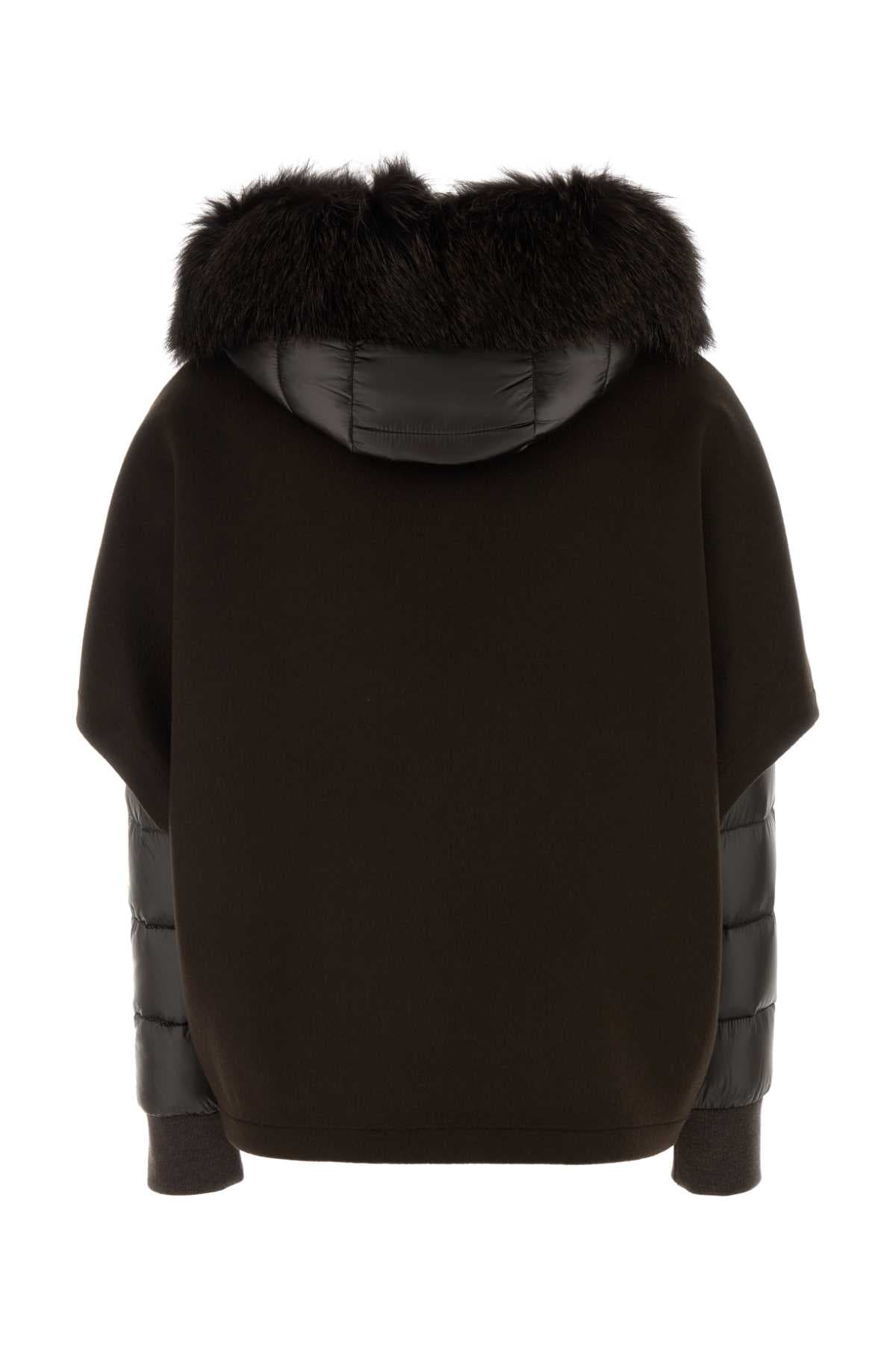 Dark brown polyester Pegaso down jacket - мініатюра 2