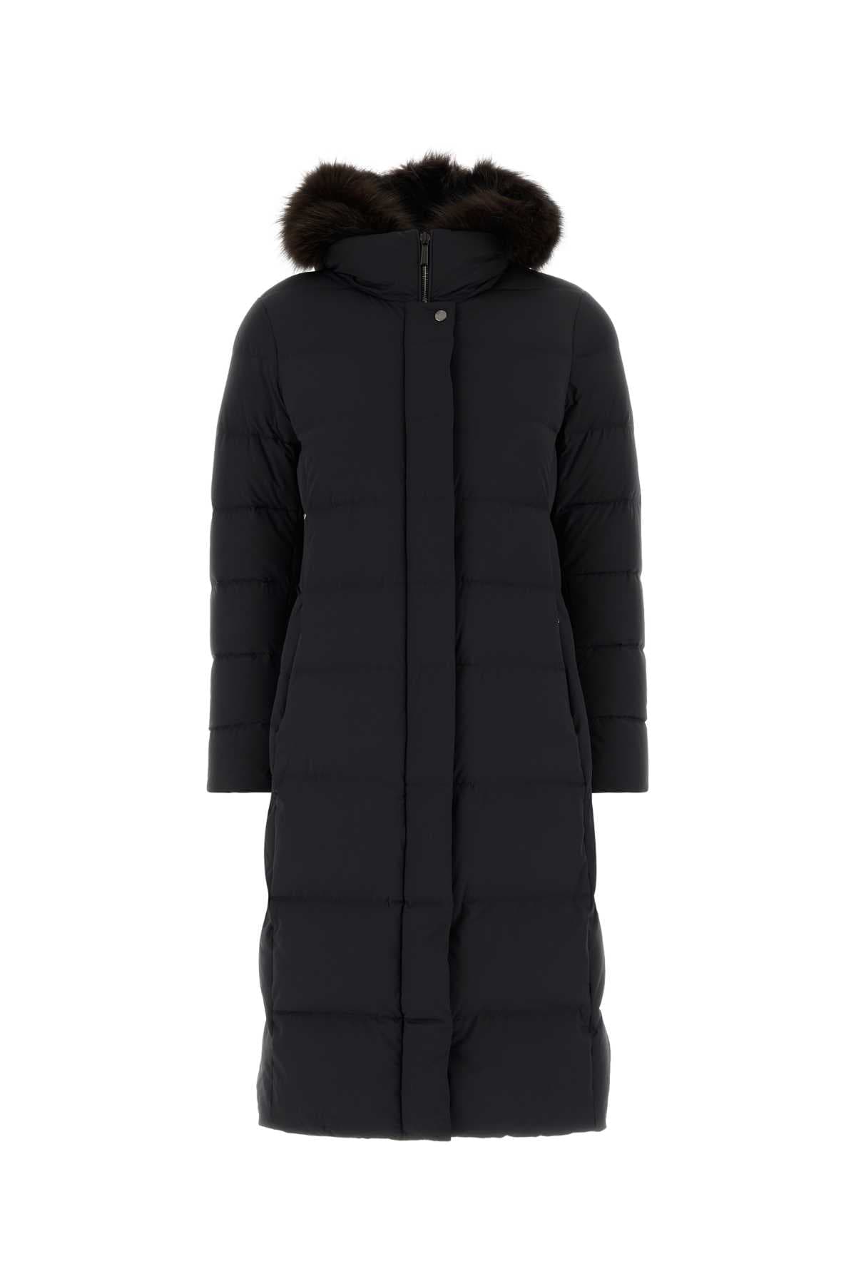 Slate nylon blend down jacket