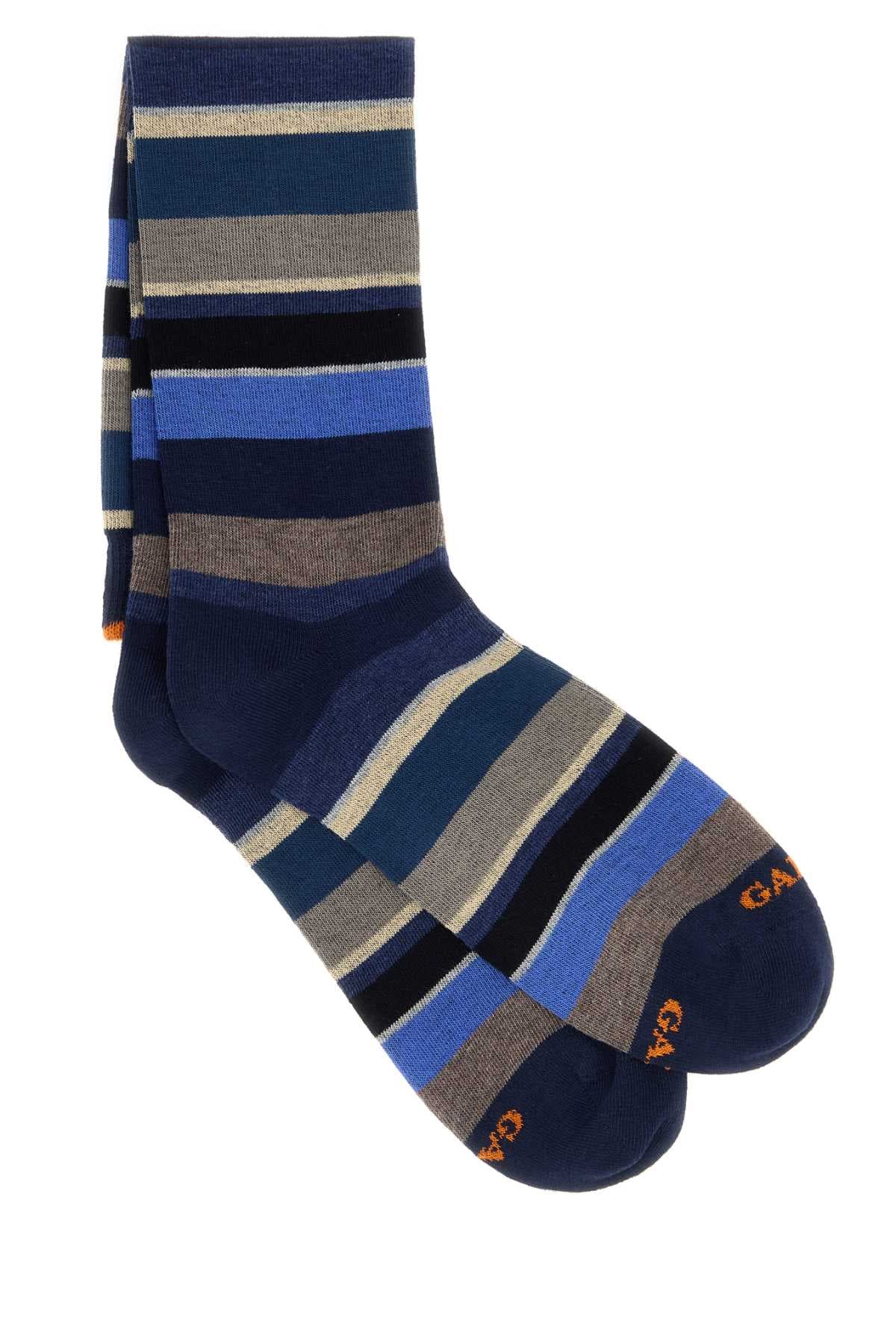 Multicolor stretch cotton blend socks