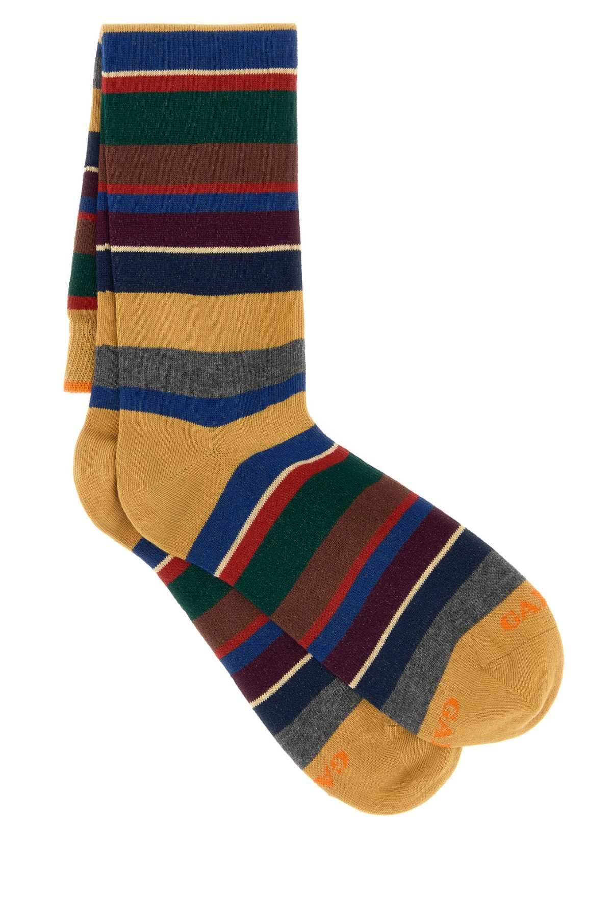 Multicolor stretch cotton blend socks