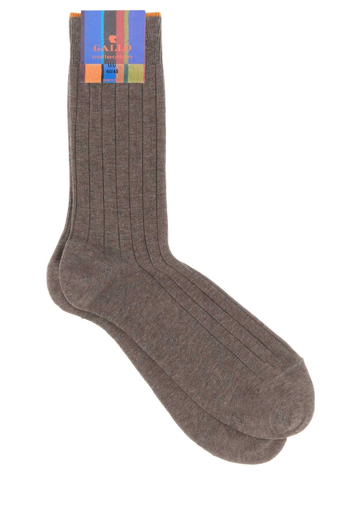Dove grey stretch cotton blend socks