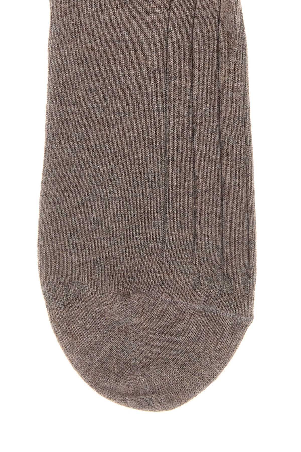 Dove grey stretch cotton blend socks - мініатюра 2