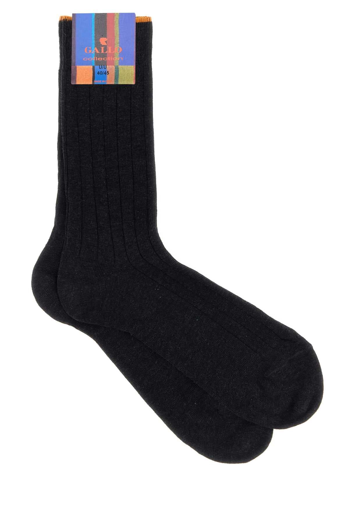 Slate stretch cotton blend socks