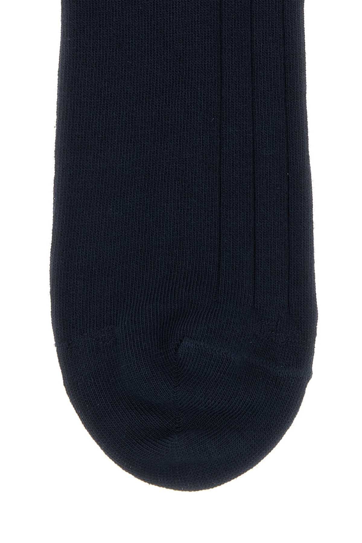 Midnight blue stretch cotton blend socks - мініатюра 2